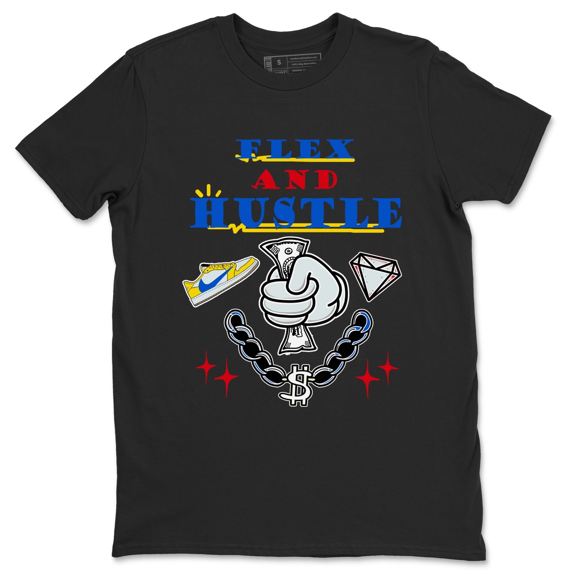 Flex And Hustle Sneaker Tees - Air Jordan 1 Travis Scott Canary