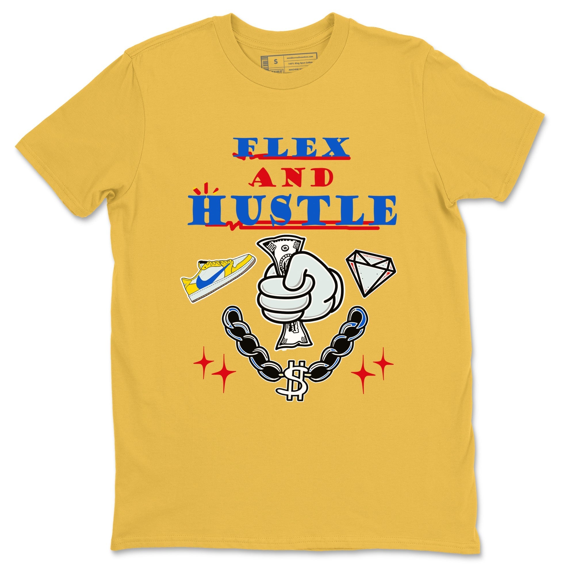 Flex And Hustle Sneaker Tees - Air Jordan 1 Travis Scott Canary