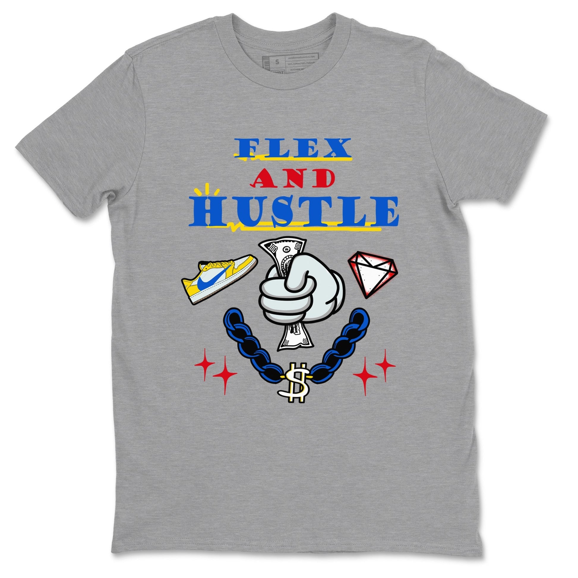 Flex And Hustle Sneaker Tees - Air Jordan 1 Travis Scott Canary
