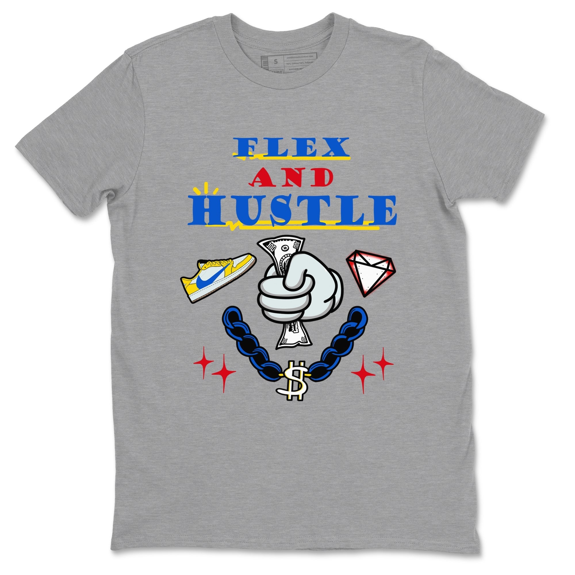 Flex And Hustle Sneaker Tees - Air Jordan 1 Travis Scott Canary
