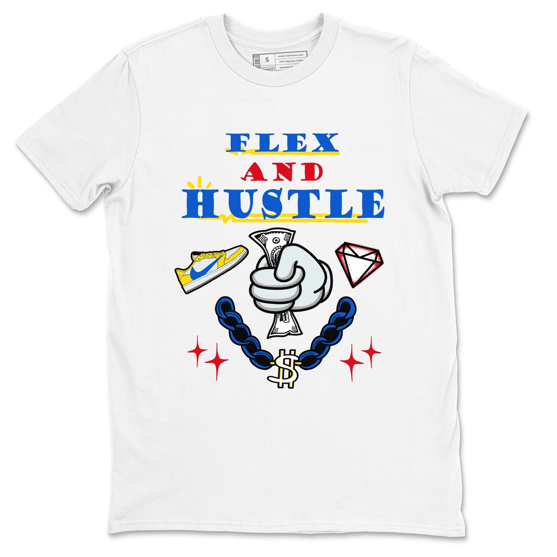 Flex And Hustle Sneaker Tees - Air Jordan 1 Travis Scott Canary