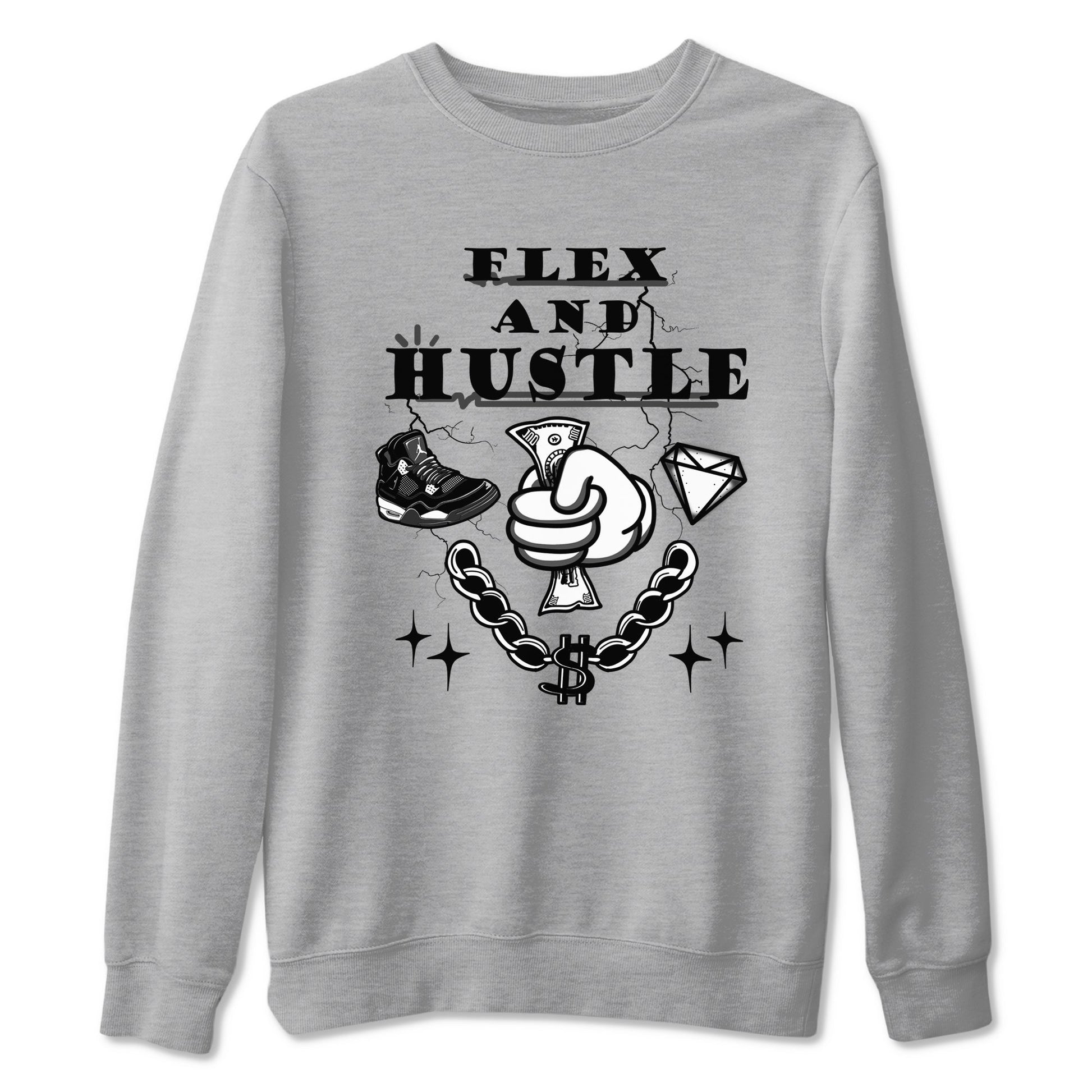 Flex And Hustle Sneaker Tees - Air Jordan 4 White Thunder