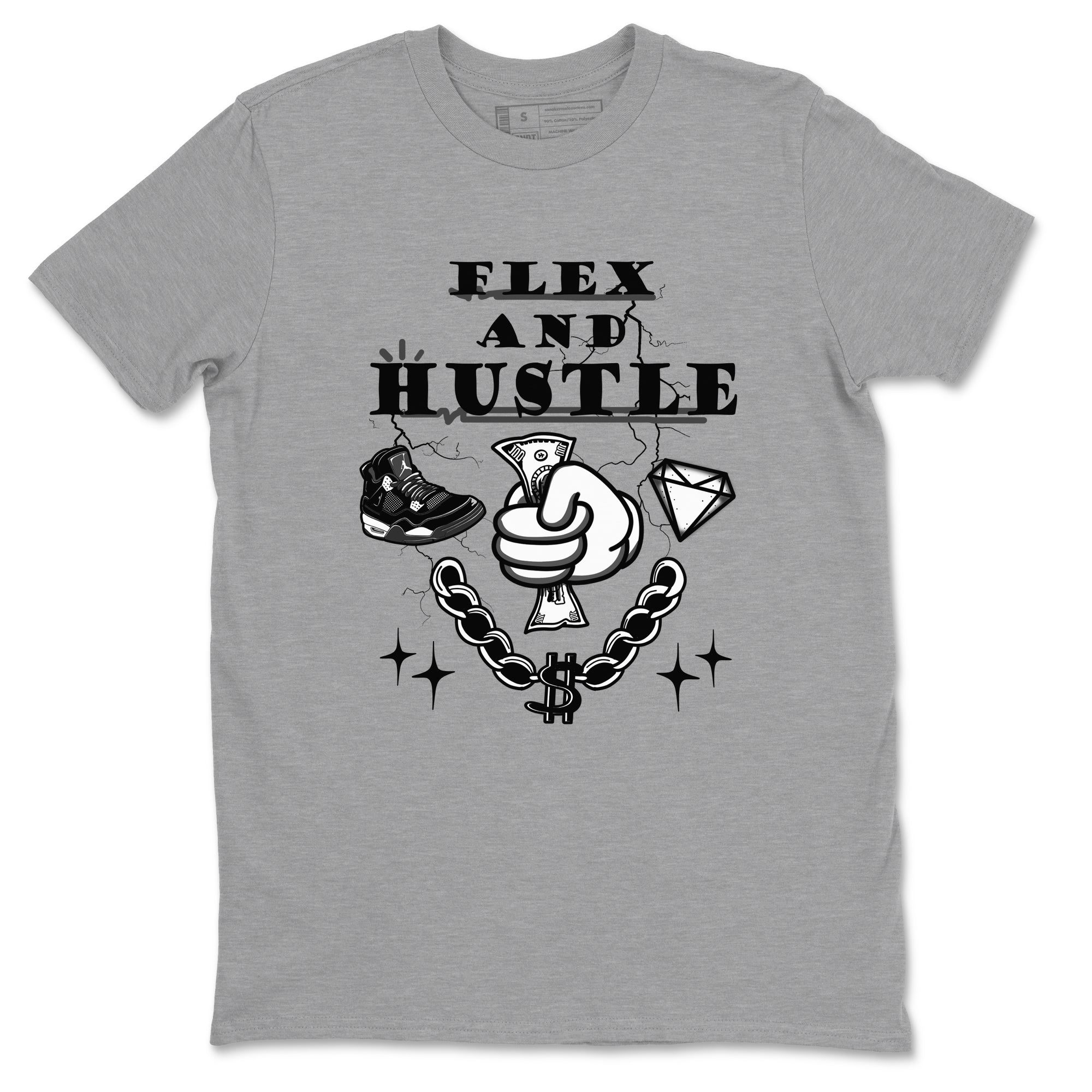 Flex And Hustle Sneaker Tees - Air Jordan 4 White Thunder