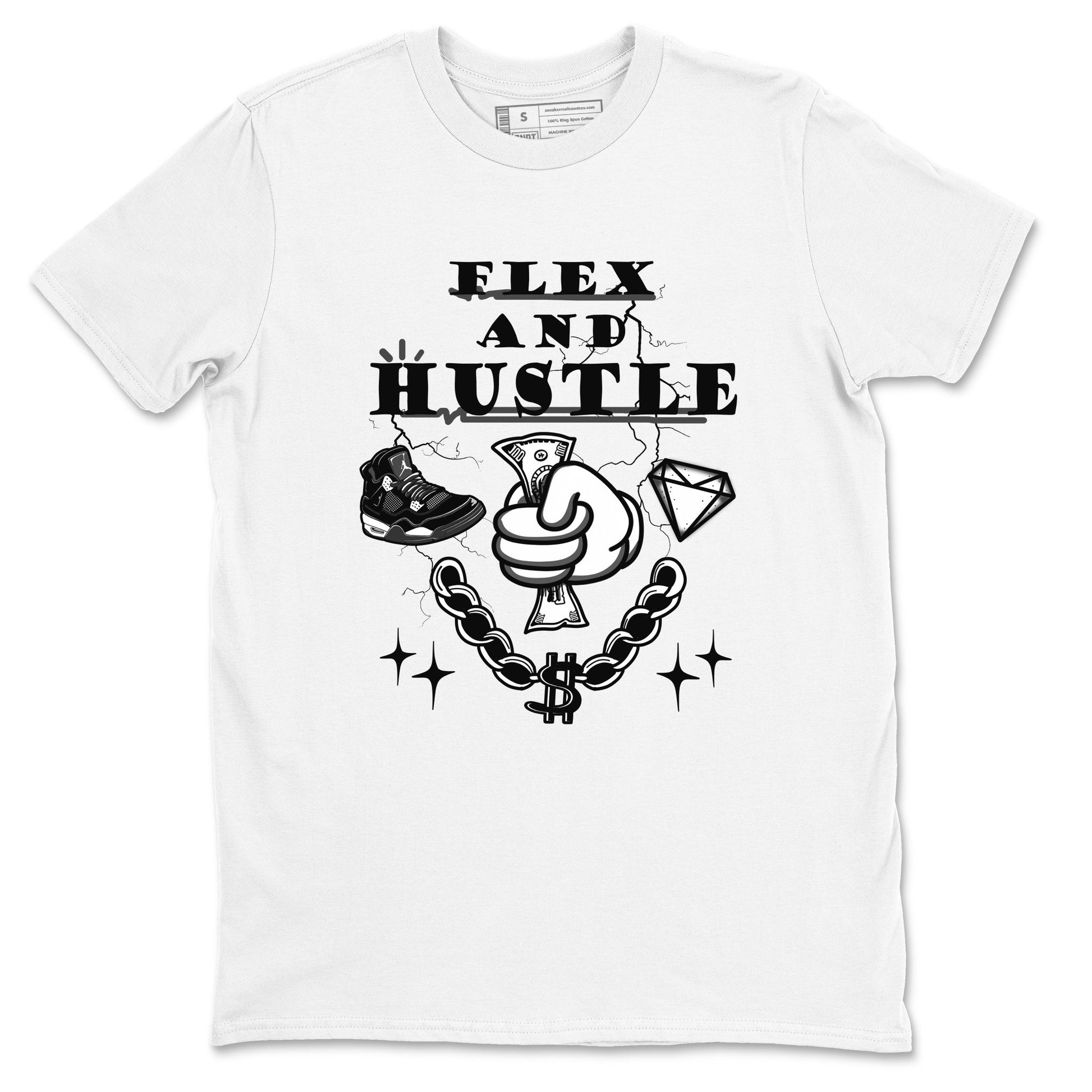 Flex And Hustle Sneaker Tees - Air Jordan 4 White Thunder