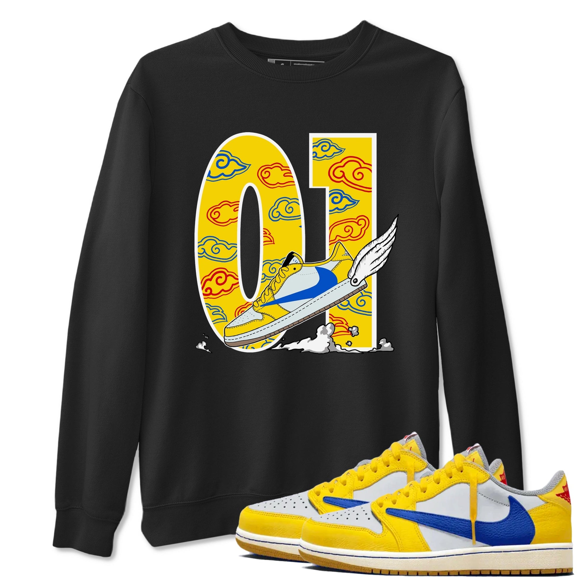 Fly To The Clouds Sneaker Tees - Air Jordan 1 Travis Scott Canary