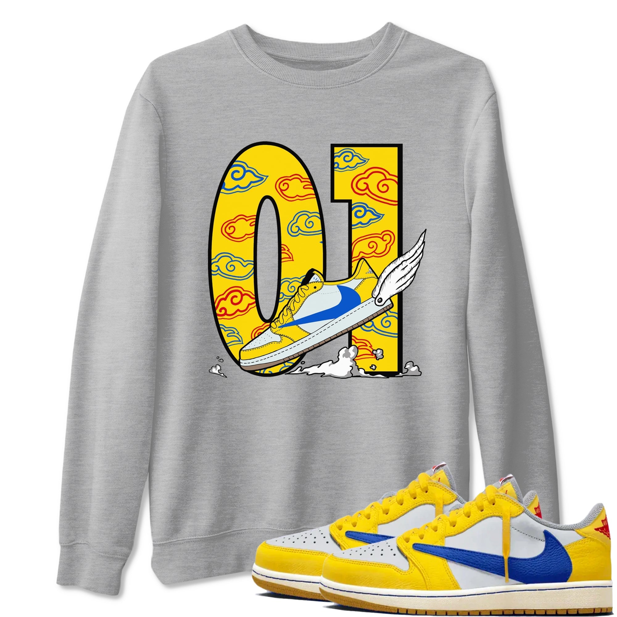 Fly To The Clouds Sneaker Tees - Air Jordan 1 Travis Scott Canary