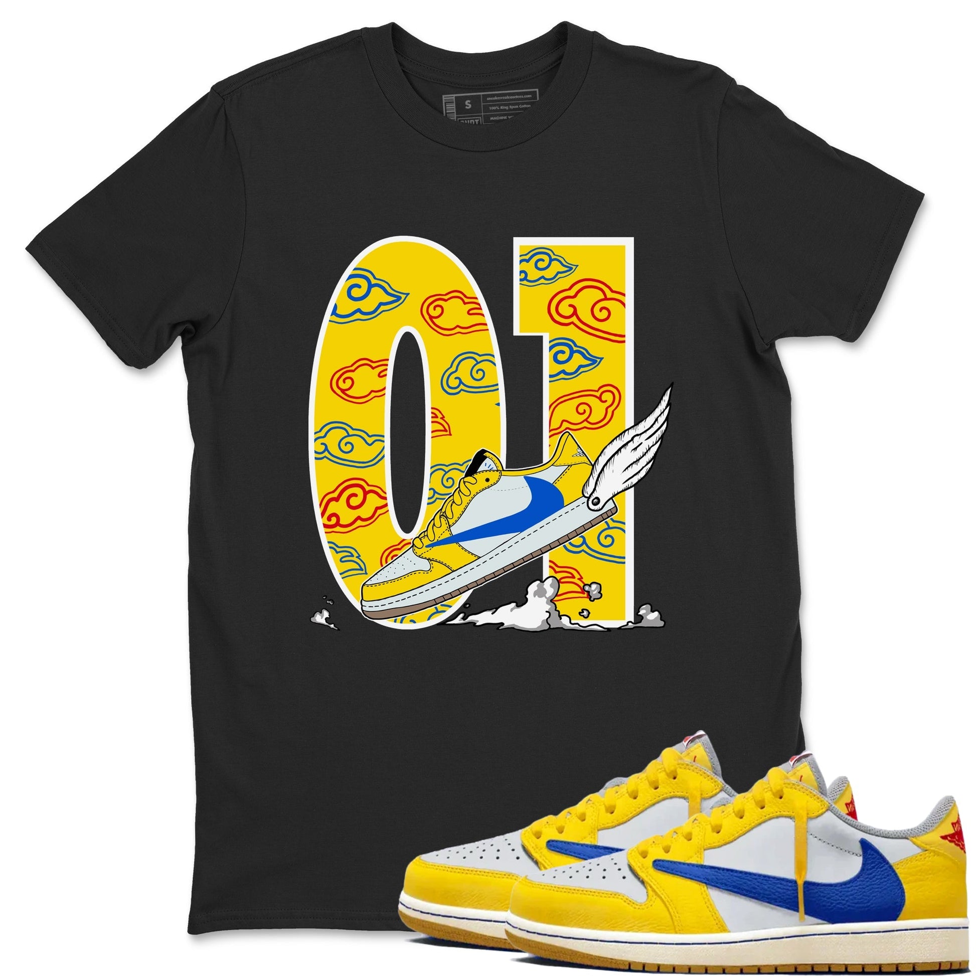 Fly To The Clouds Sneaker Tees - Air Jordan 1 Travis Scott Canary