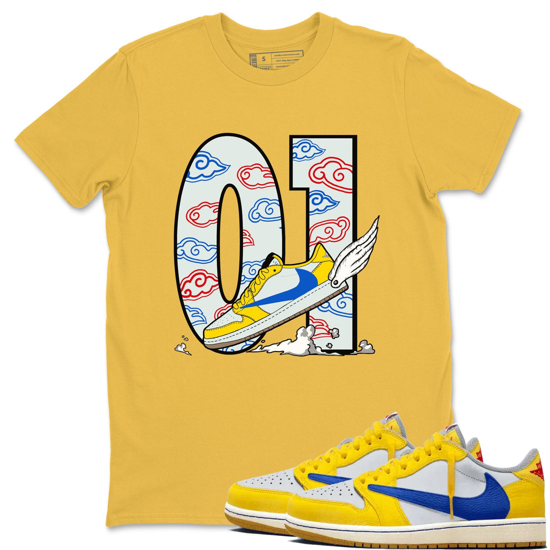Fly To The Clouds Sneaker Tees - Air Jordan 1 Travis Scott Canary