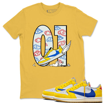 Fly To The Clouds Sneaker Tees - Air Jordan 1 Travis Scott Canary