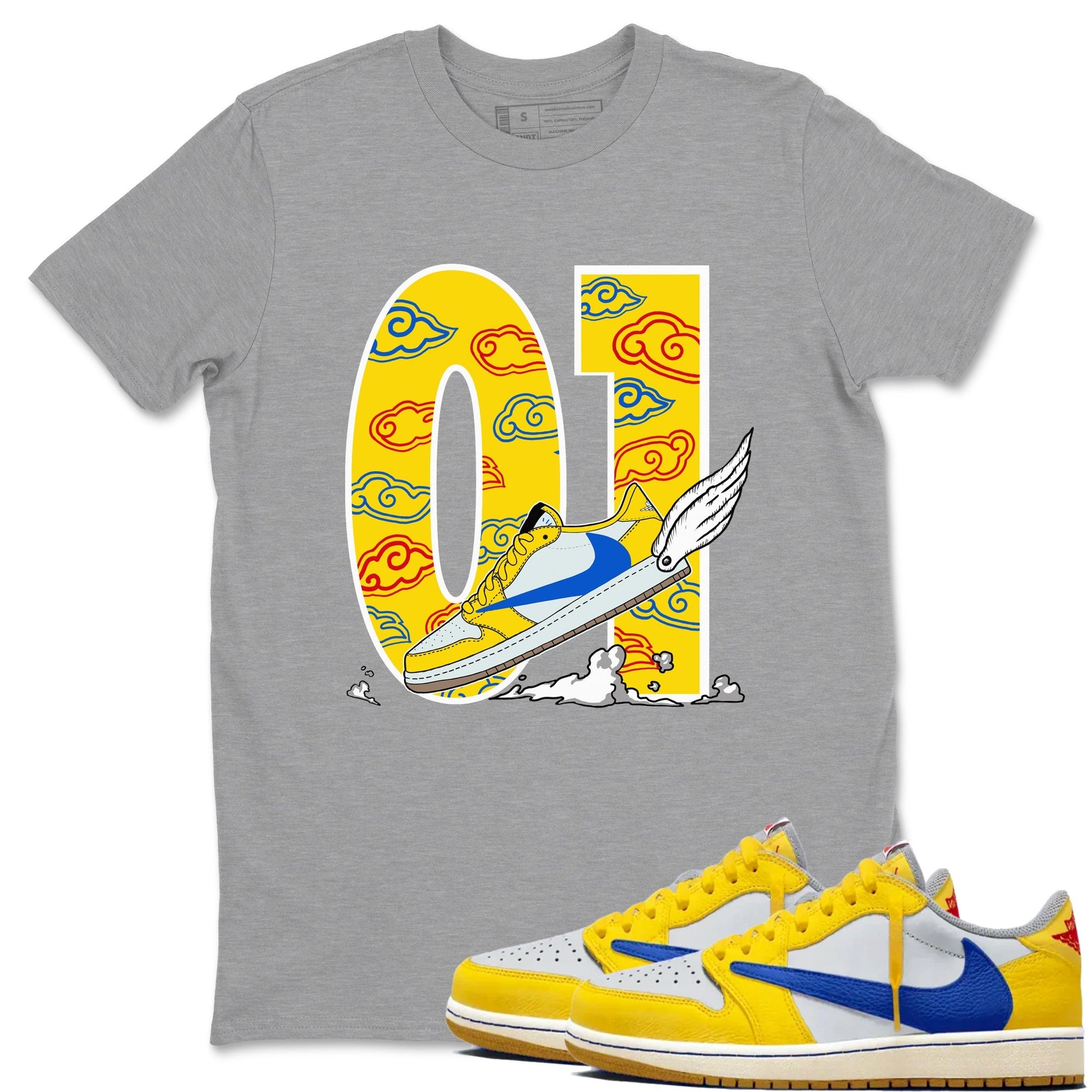 Fly To The Clouds Sneaker Tees - Air Jordan 1 Travis Scott Canary