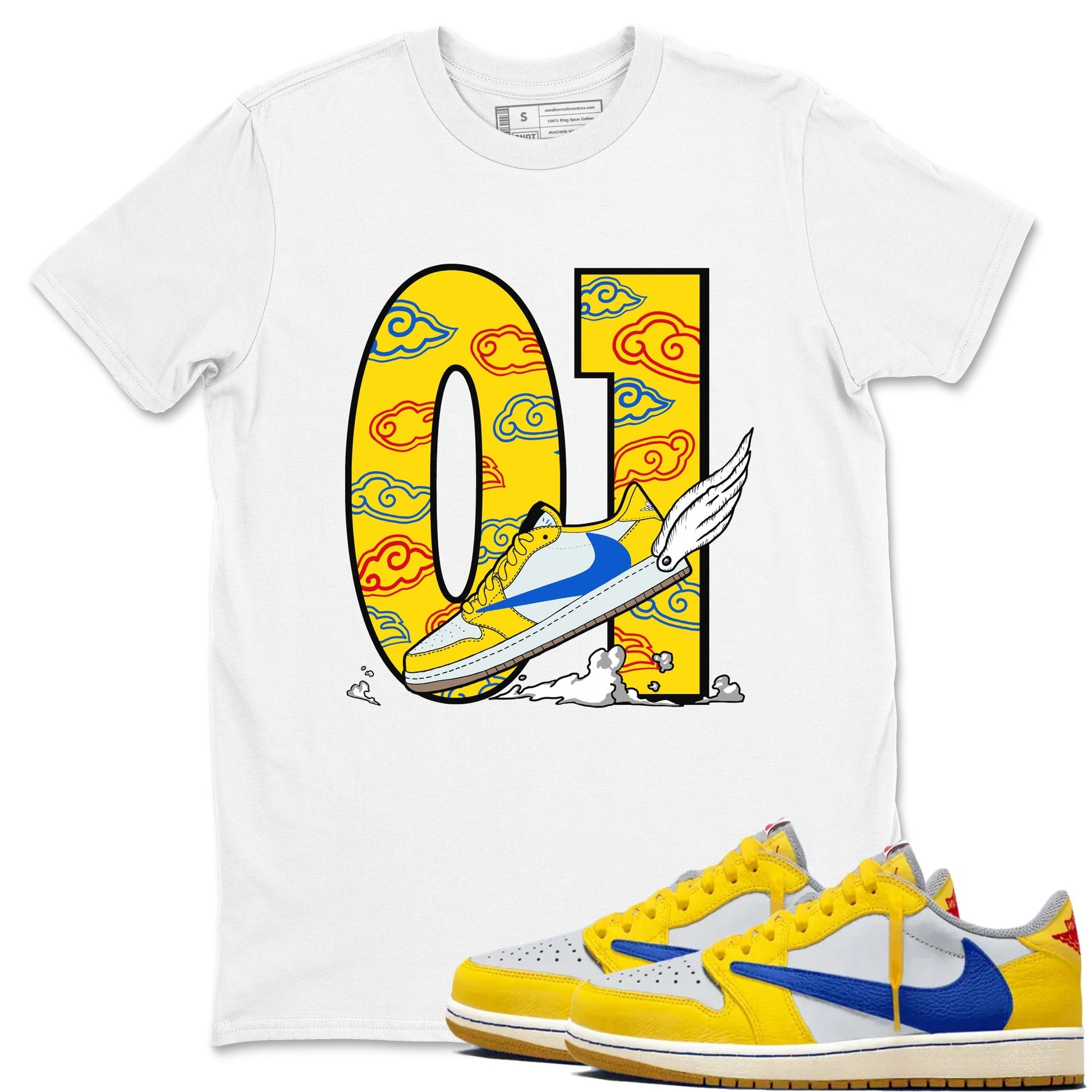 Fly To The Clouds Sneaker Tees - Air Jordan 1 Travis Scott Canary