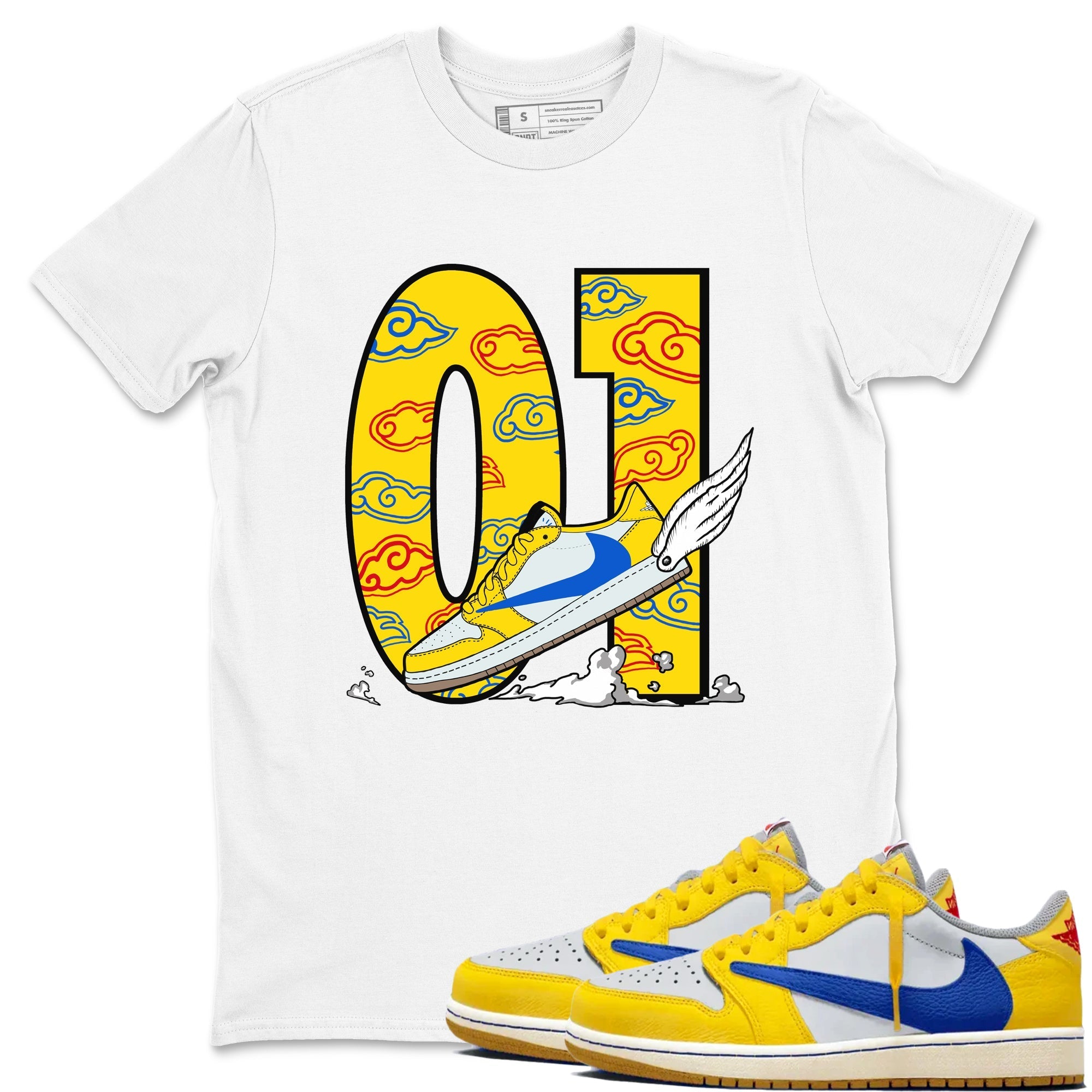 Fly To The Clouds Sneaker Tees - Air Jordan 1 Travis Scott Canary