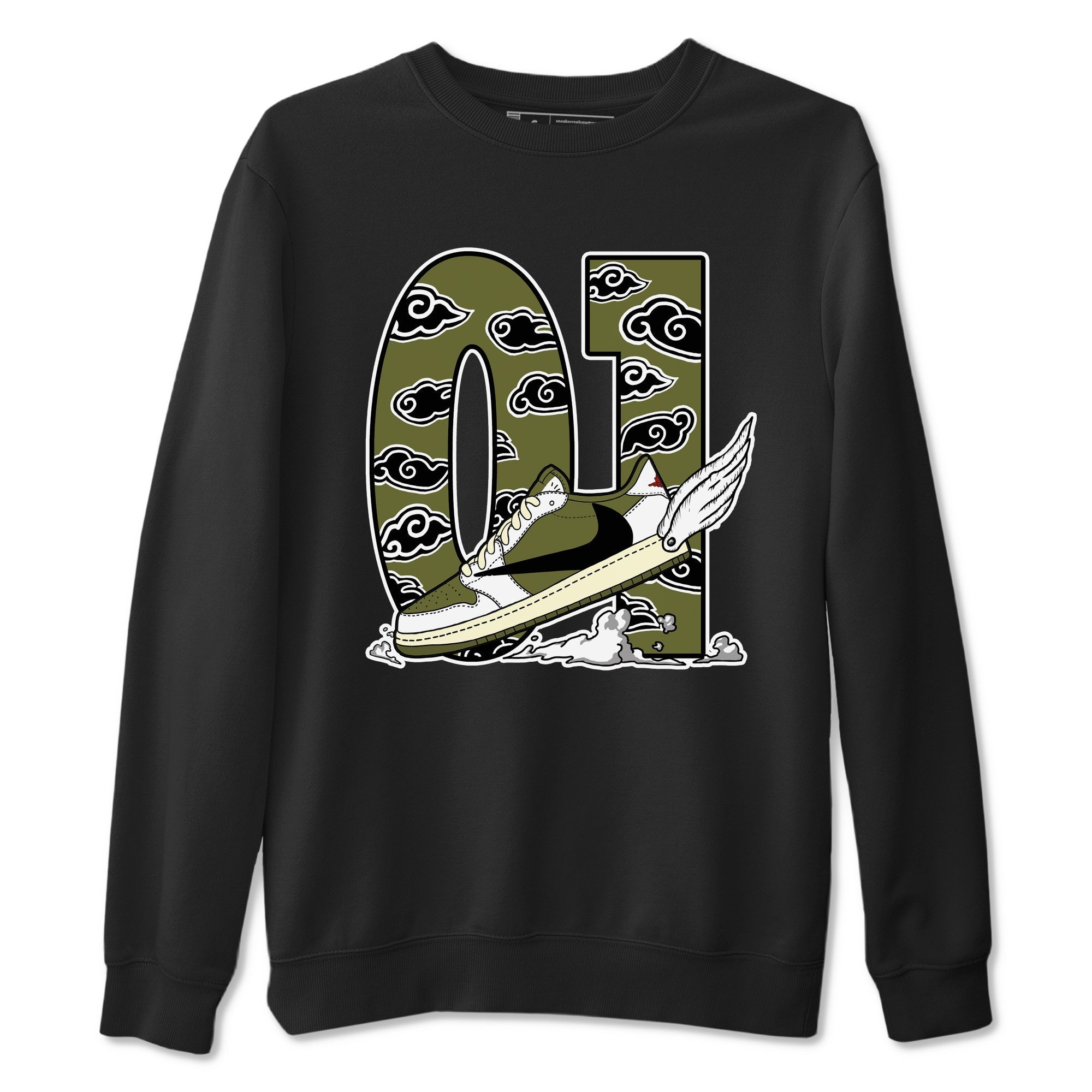 Fly To The Clouds Sneaker Tees - Air Jordan 1 Travis Scott Medium Olive