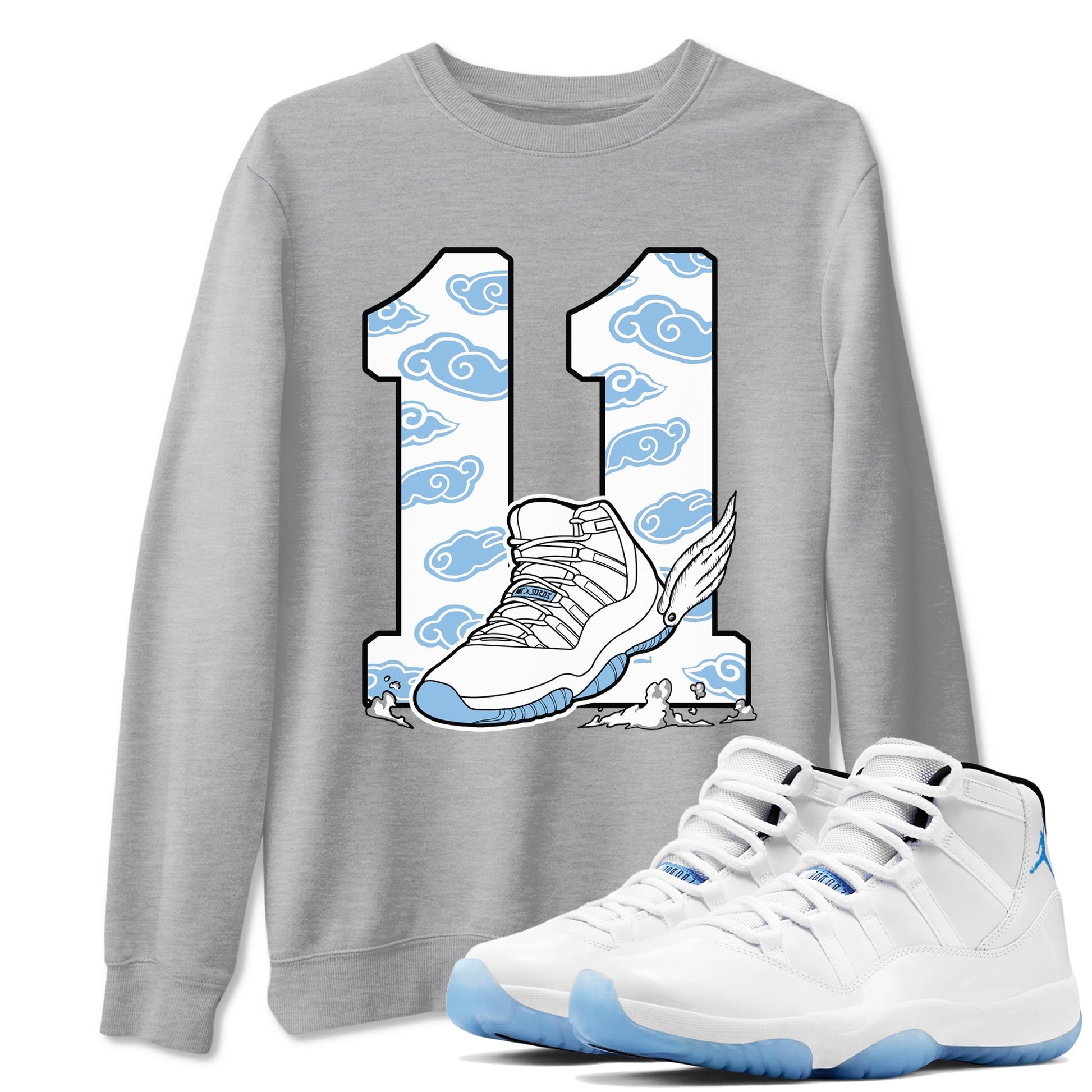 Fly To The Clouds Sneaker Tees - Air Jordan 11 Legend Blue