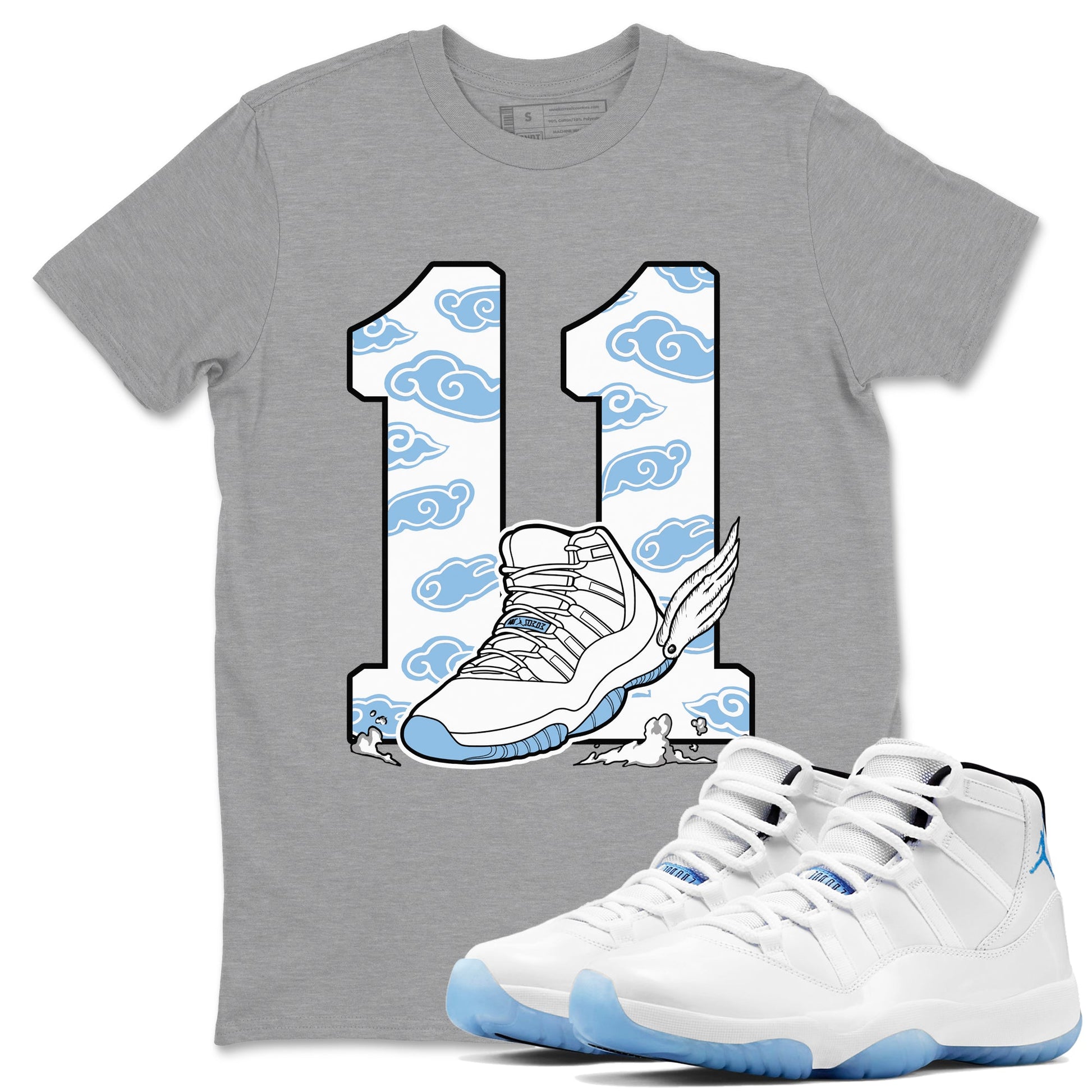 Fly To The Clouds Sneaker Tees - Air Jordan 11 Legend Blue
