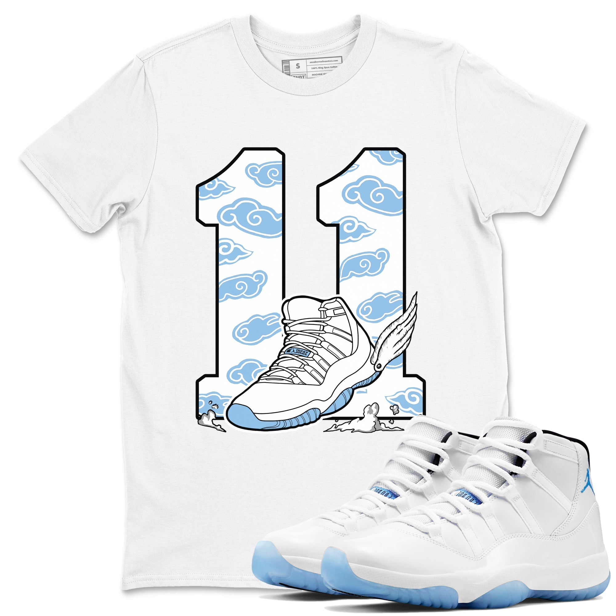 Fly To The Clouds Sneaker Tees - Air Jordan 11 Legend Blue