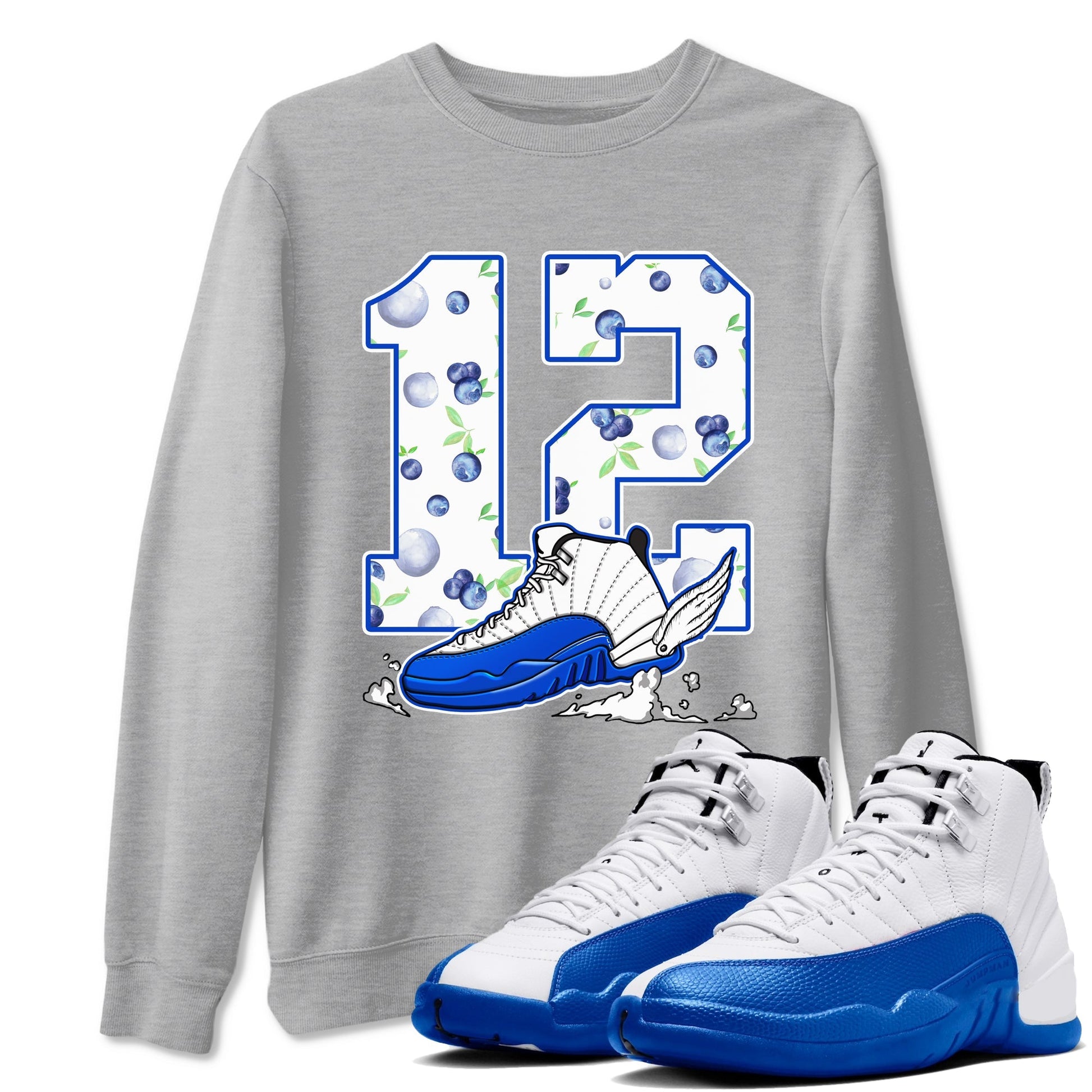Fly To The Clouds Sneaker Tees - Air Jordan 12 Blueberry