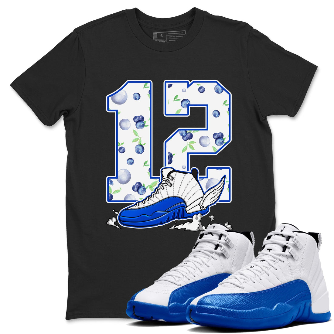 Fly To The Clouds Sneaker Tees - Air Jordan 12 Blueberry