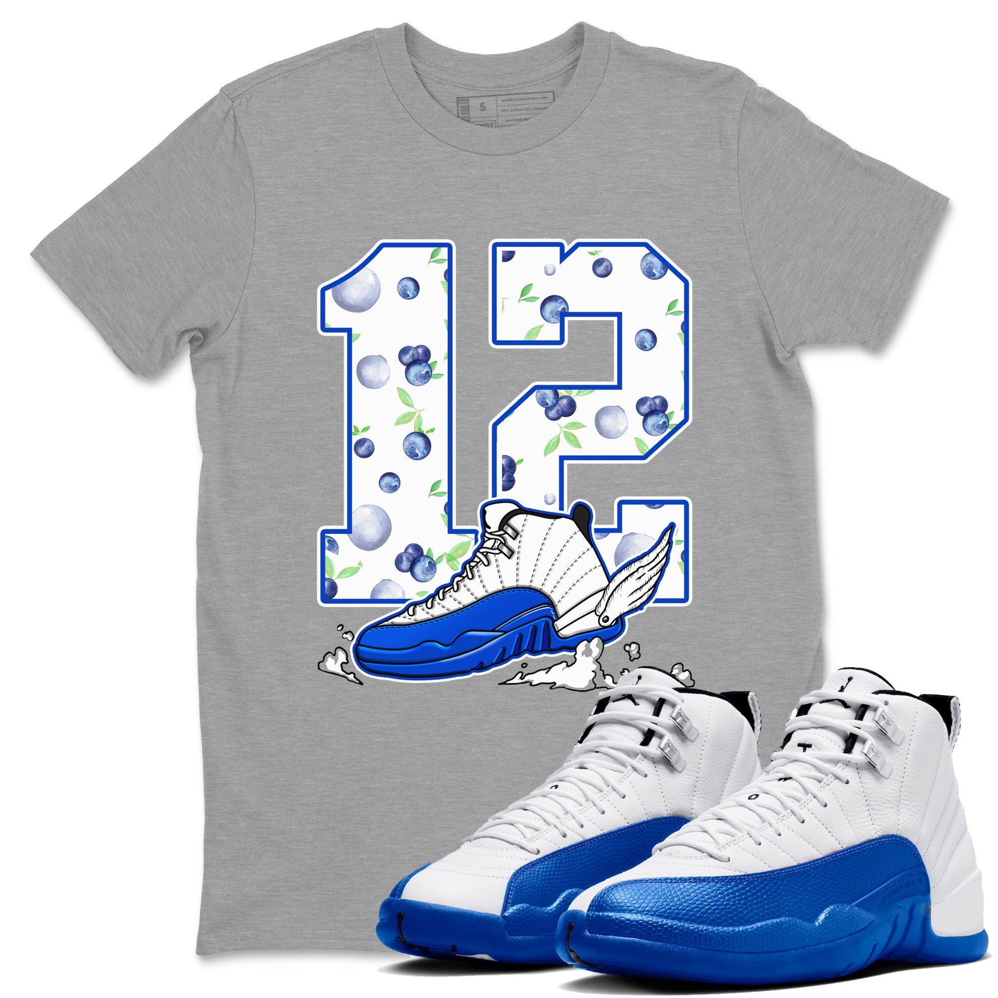 Fly To The Clouds Sneaker Tees - Air Jordan 12 Blueberry
