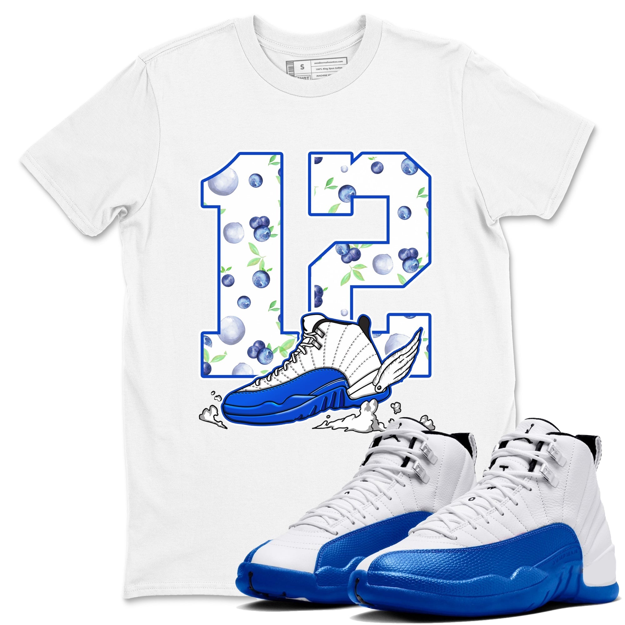 Fly To The Clouds Sneaker Tees - Air Jordan 12 Blueberry