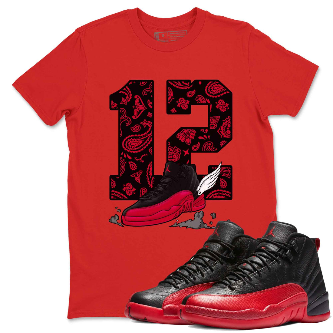 Fly To The Clouds Sneaker Tees - Air Jordan 12 Flu Game