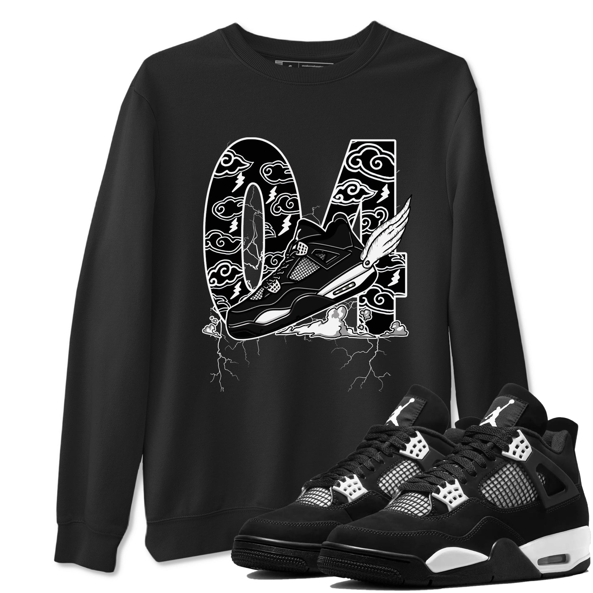Fly To The Clouds Sneaker Tees - Air Jordan 4 White Thunder