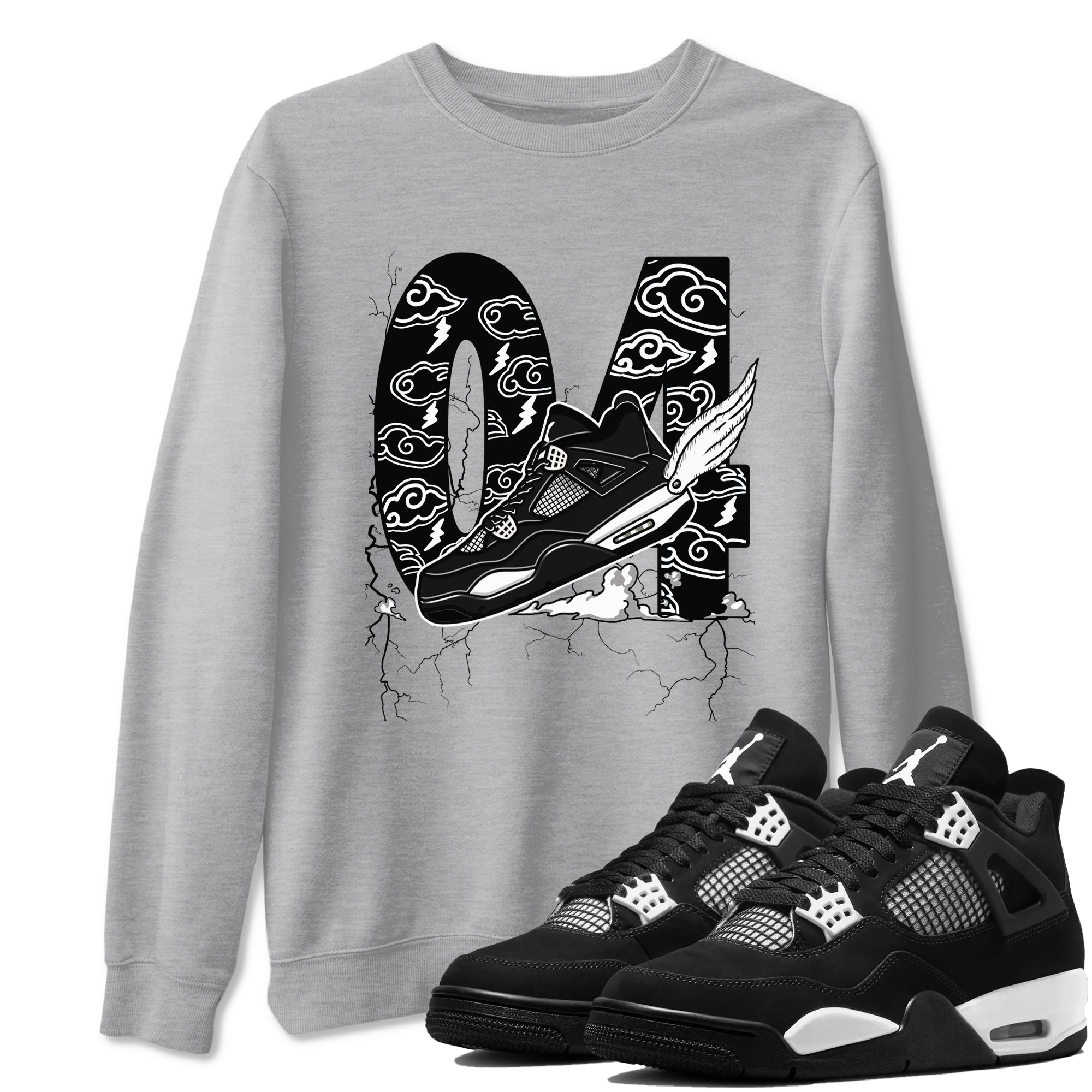 Fly To The Clouds Sneaker Tees - Air Jordan 4 White Thunder