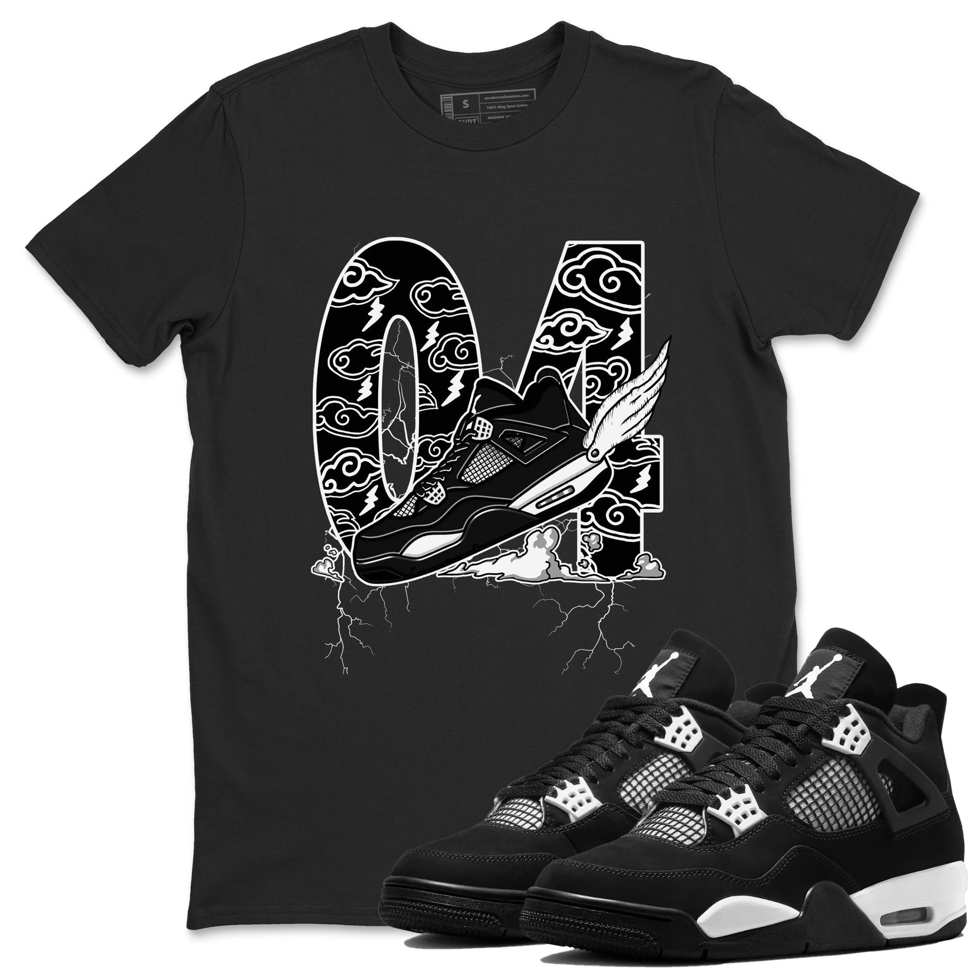 Fly To The Clouds Sneaker Tees - Air Jordan 4 White Thunder