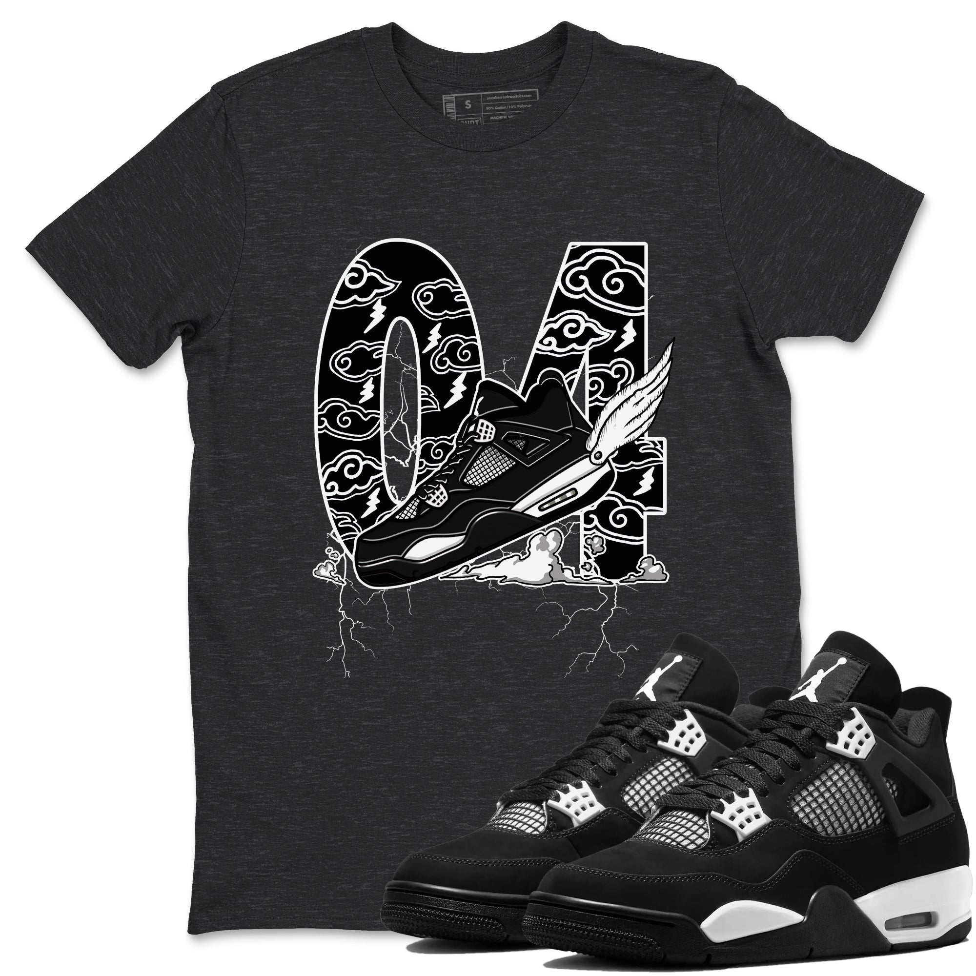 Fly To The Clouds Sneaker Tees - Air Jordan 4 White Thunder