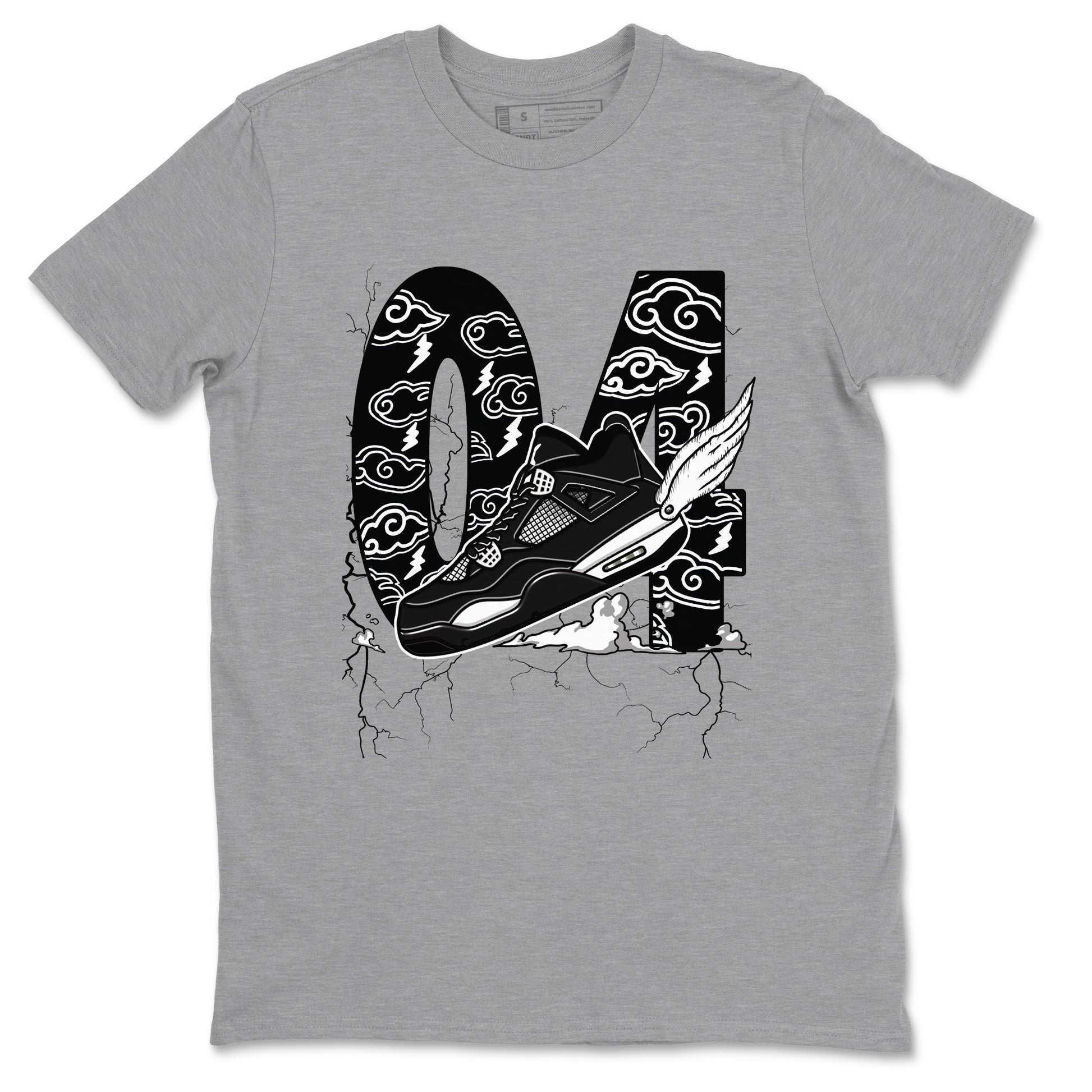 Fly To The Clouds Sneaker Tees - Air Jordan 4 White Thunder