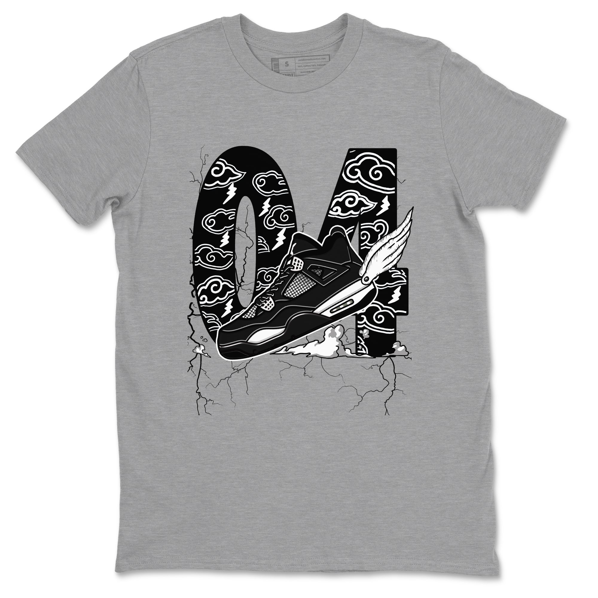 Fly To The Clouds Sneaker Tees - Air Jordan 4 White Thunder