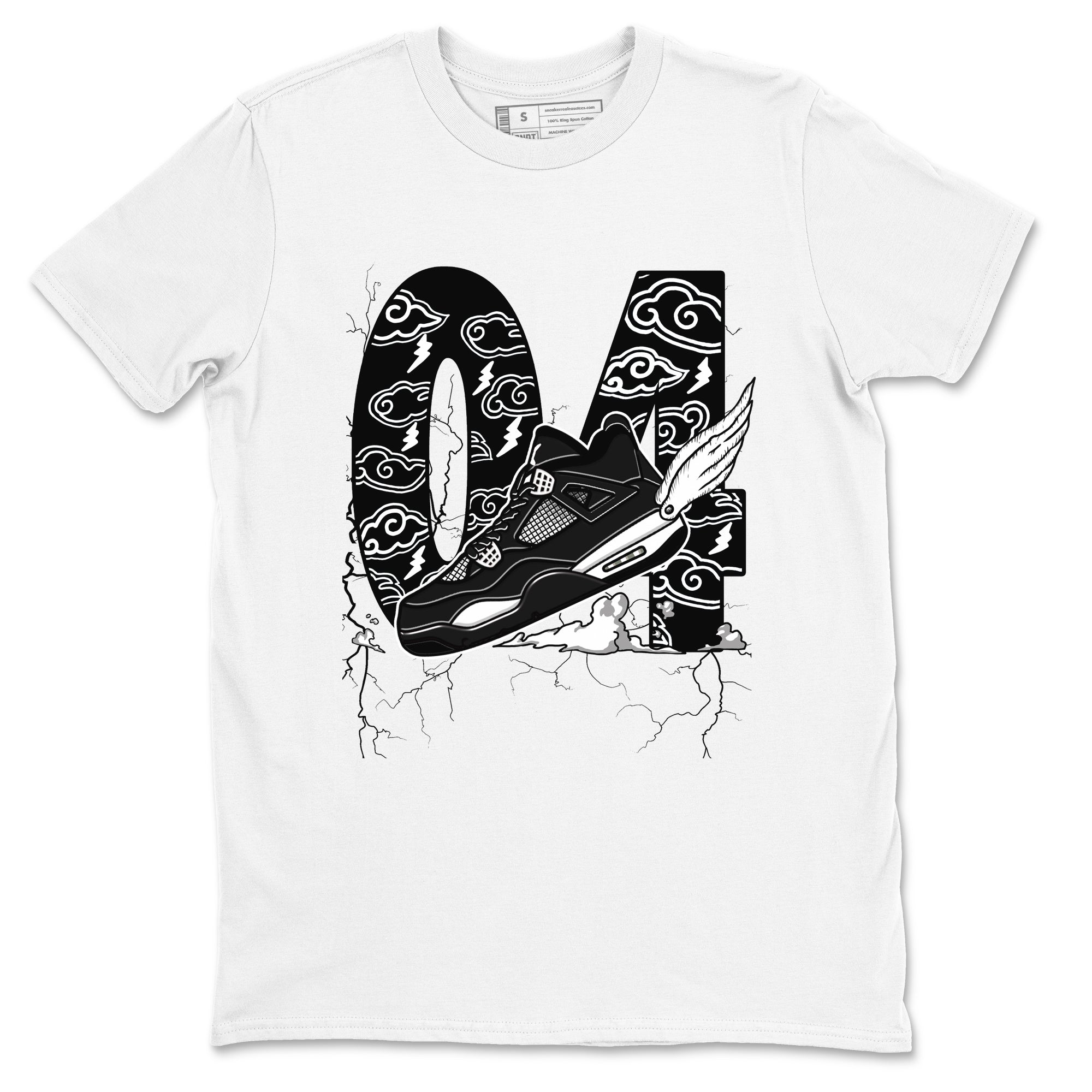 Fly To The Clouds Sneaker Tees - Air Jordan 4 White Thunder