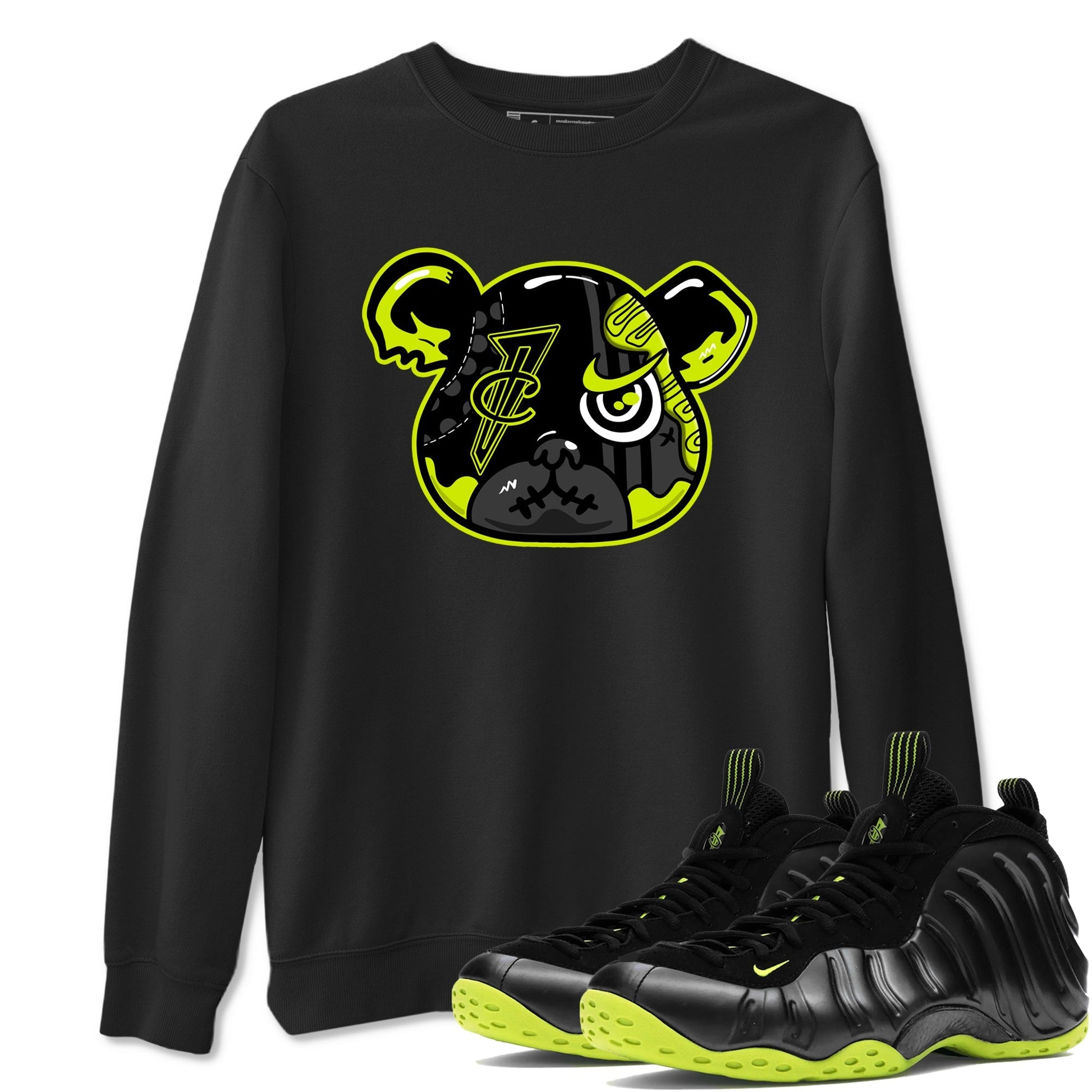 Foamposite Bear Sneaker Tees - Air Foamposite One Black Volt
