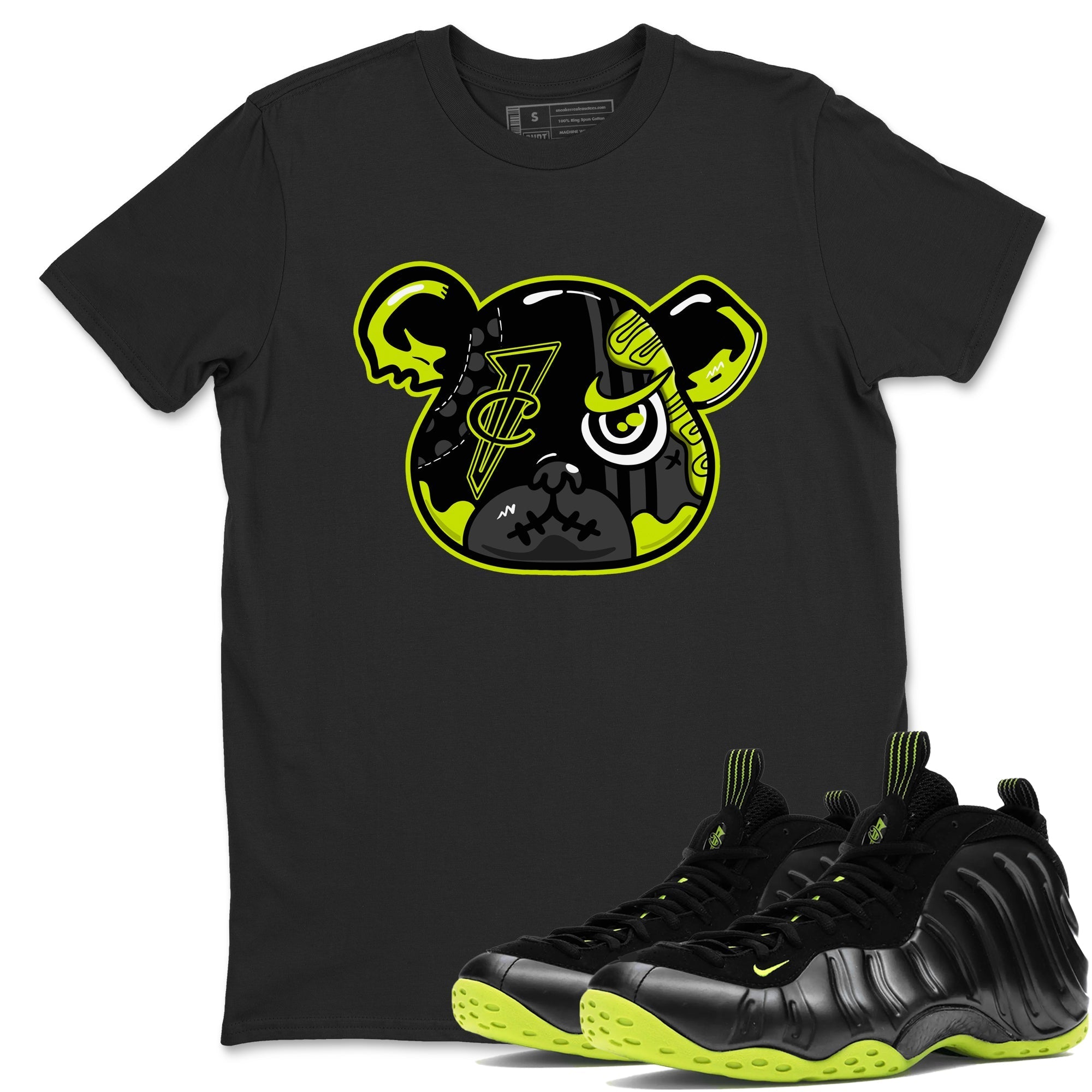 Foamposite Bear Sneaker Tees - Air Foamposite One Black Volt