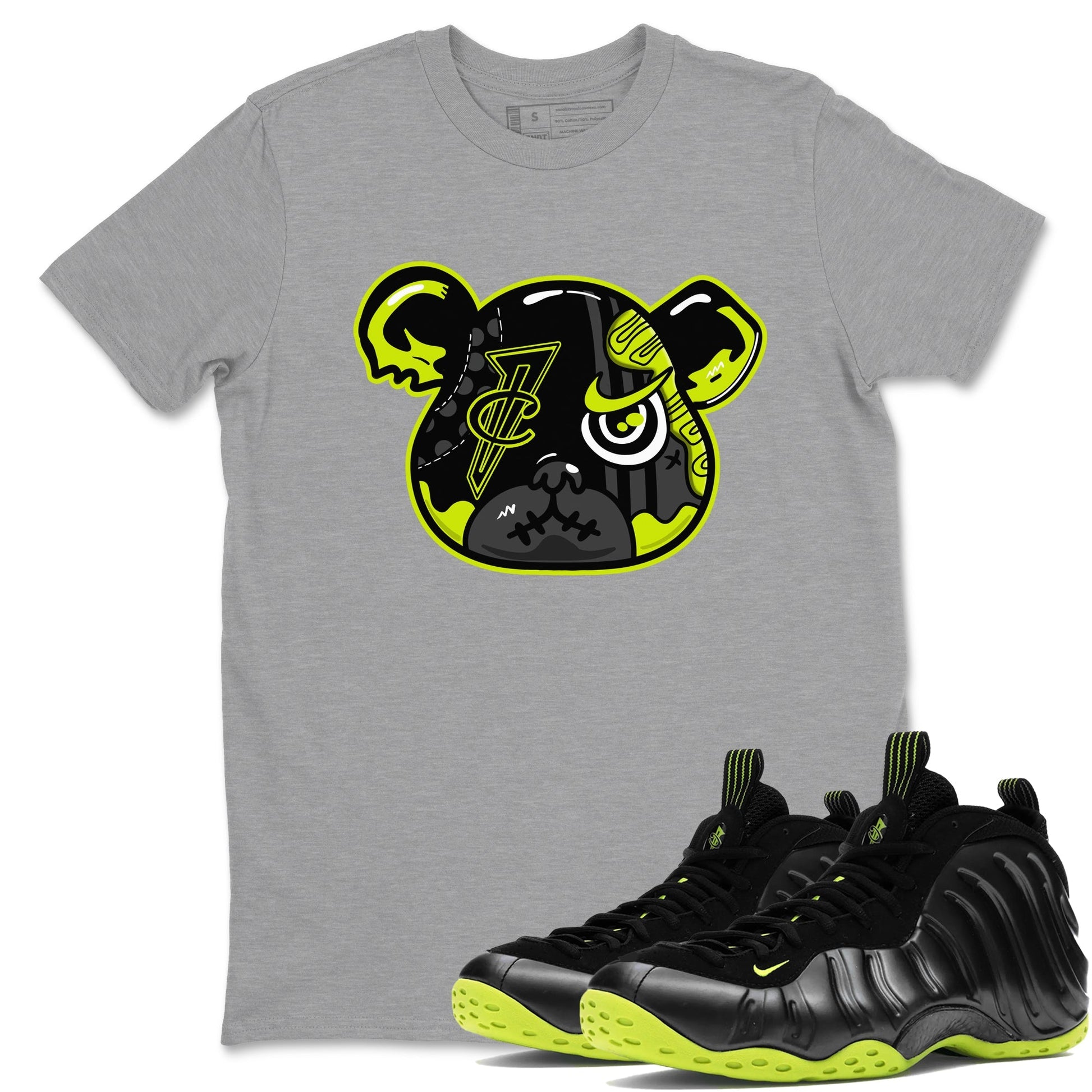Foamposite Bear Sneaker Tees - Air Foamposite One Black Volt