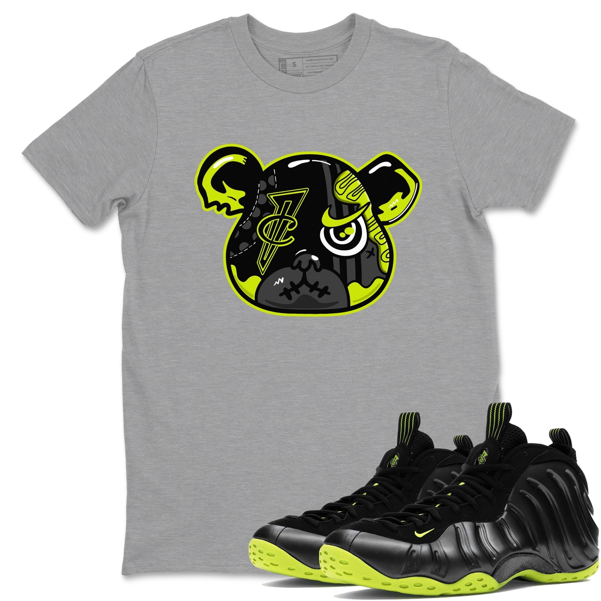 Foamposite Bear Sneaker Tees - Air Foamposite One Black Volt
