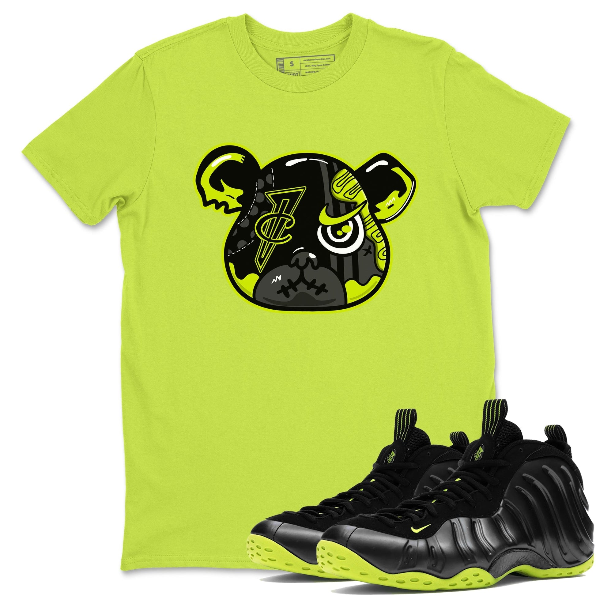 Foamposite Bear Sneaker Tees - Air Foamposite One Black Volt