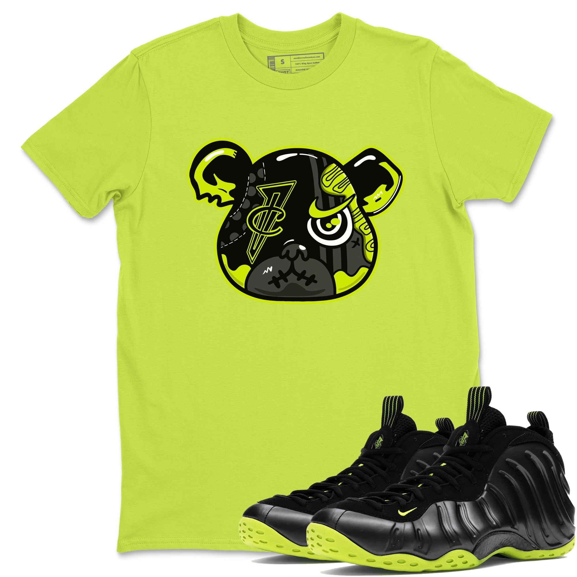 Foamposite Bear Sneaker Tees - Air Foamposite One Black Volt