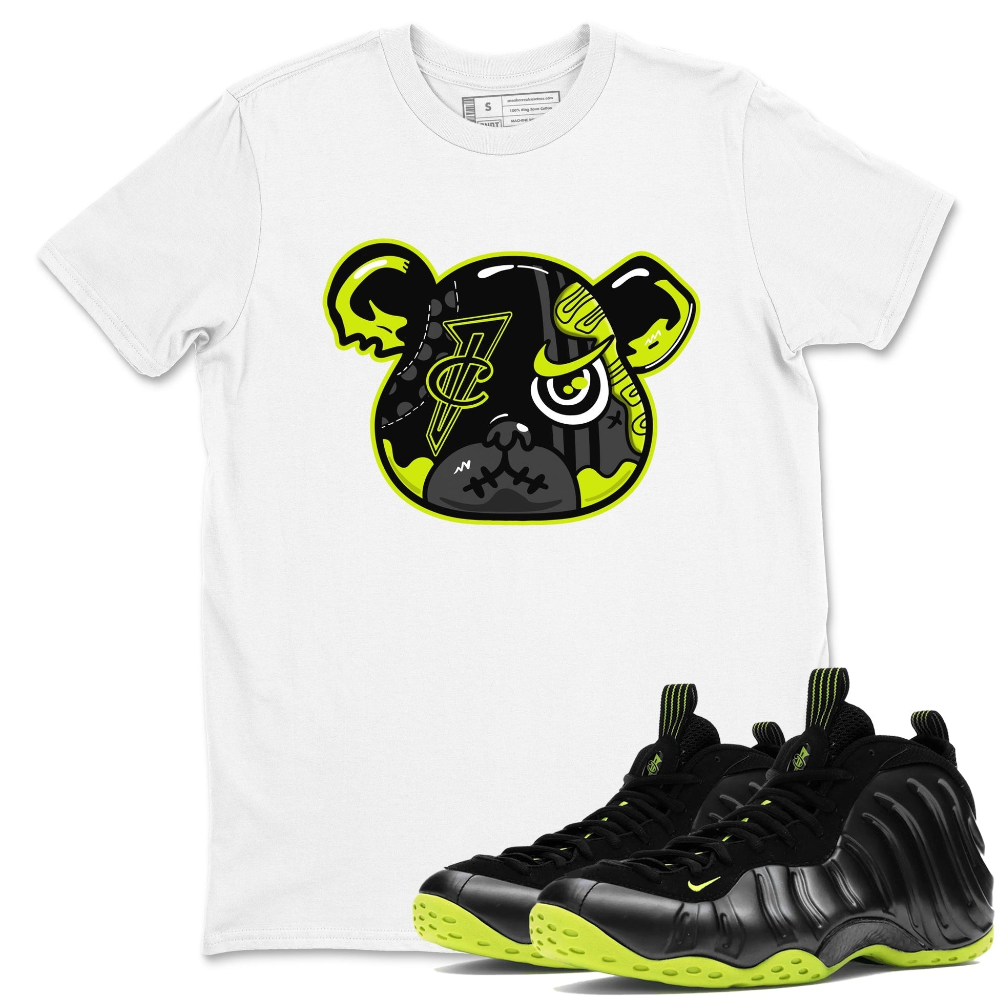 Foamposite Bear Sneaker Tees - Air Foamposite One Black Volt