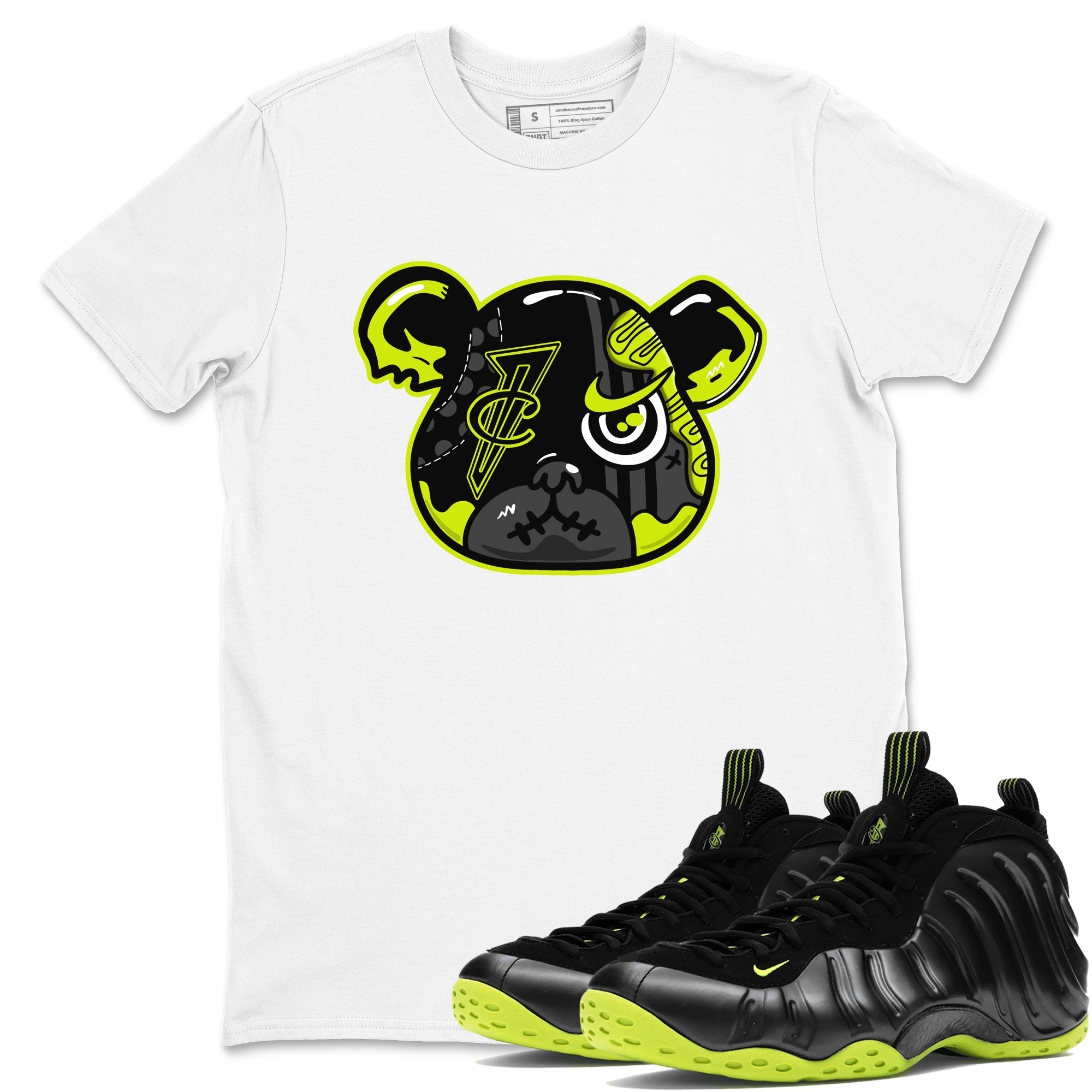 Foamposite Bear Sneaker Tees - Air Foamposite One Black Volt