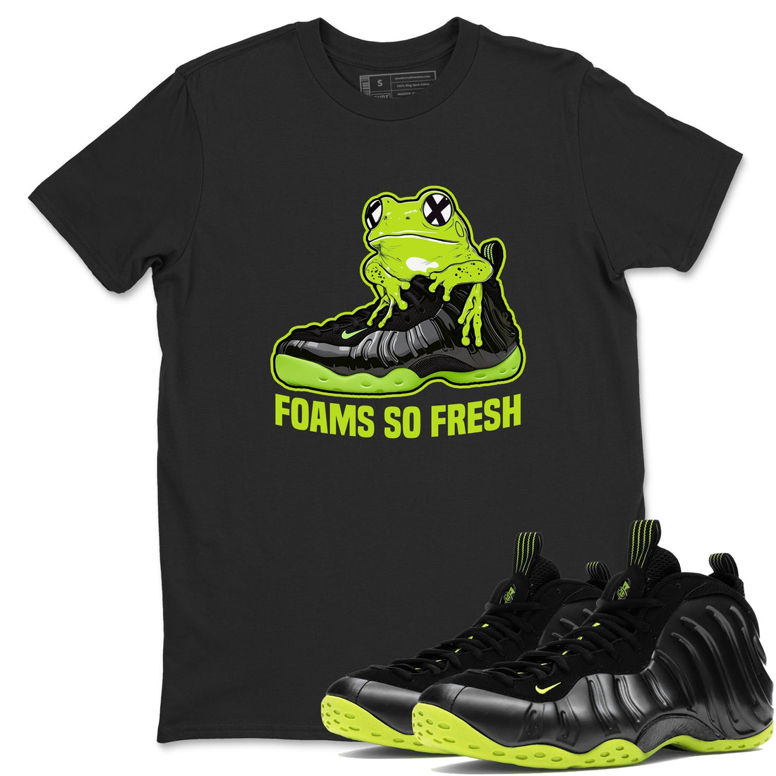 Foams So Fresh Sneaker Tees - Air Foamposite One Black Volt