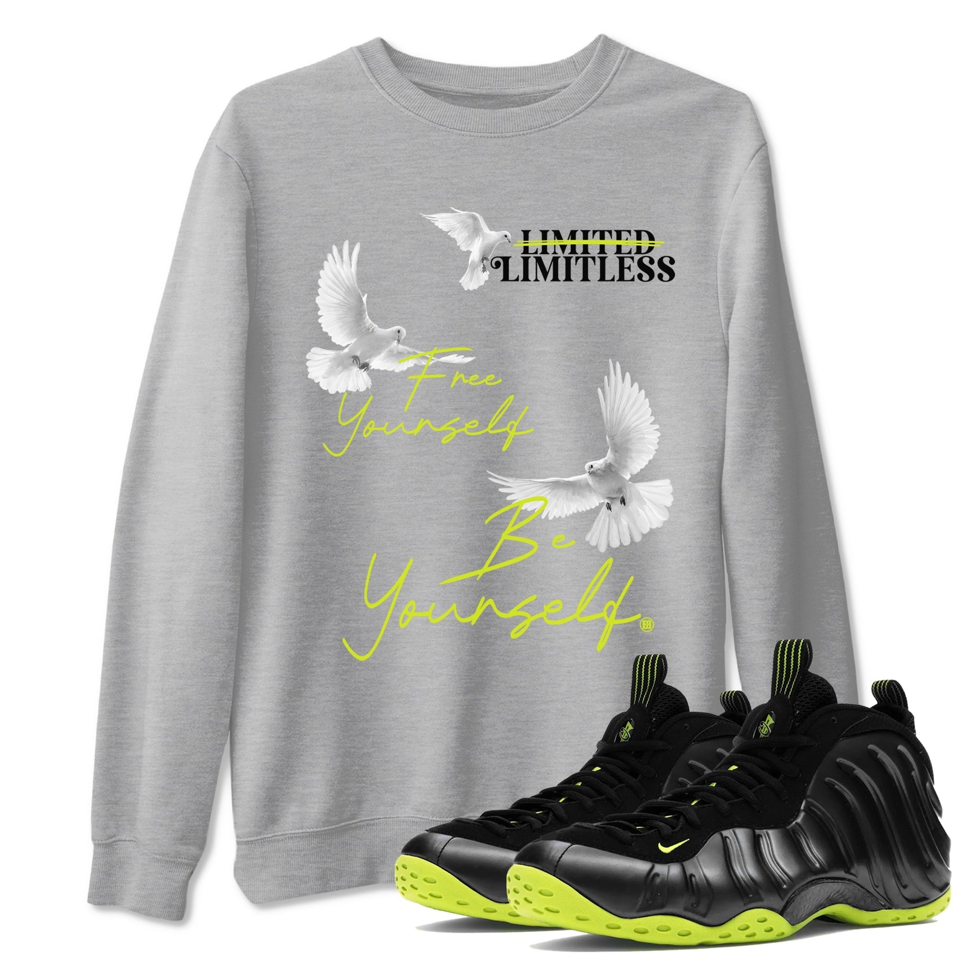 Free Yourself Be Yourself Sneaker Tees - Air Foamposite One Black Volt