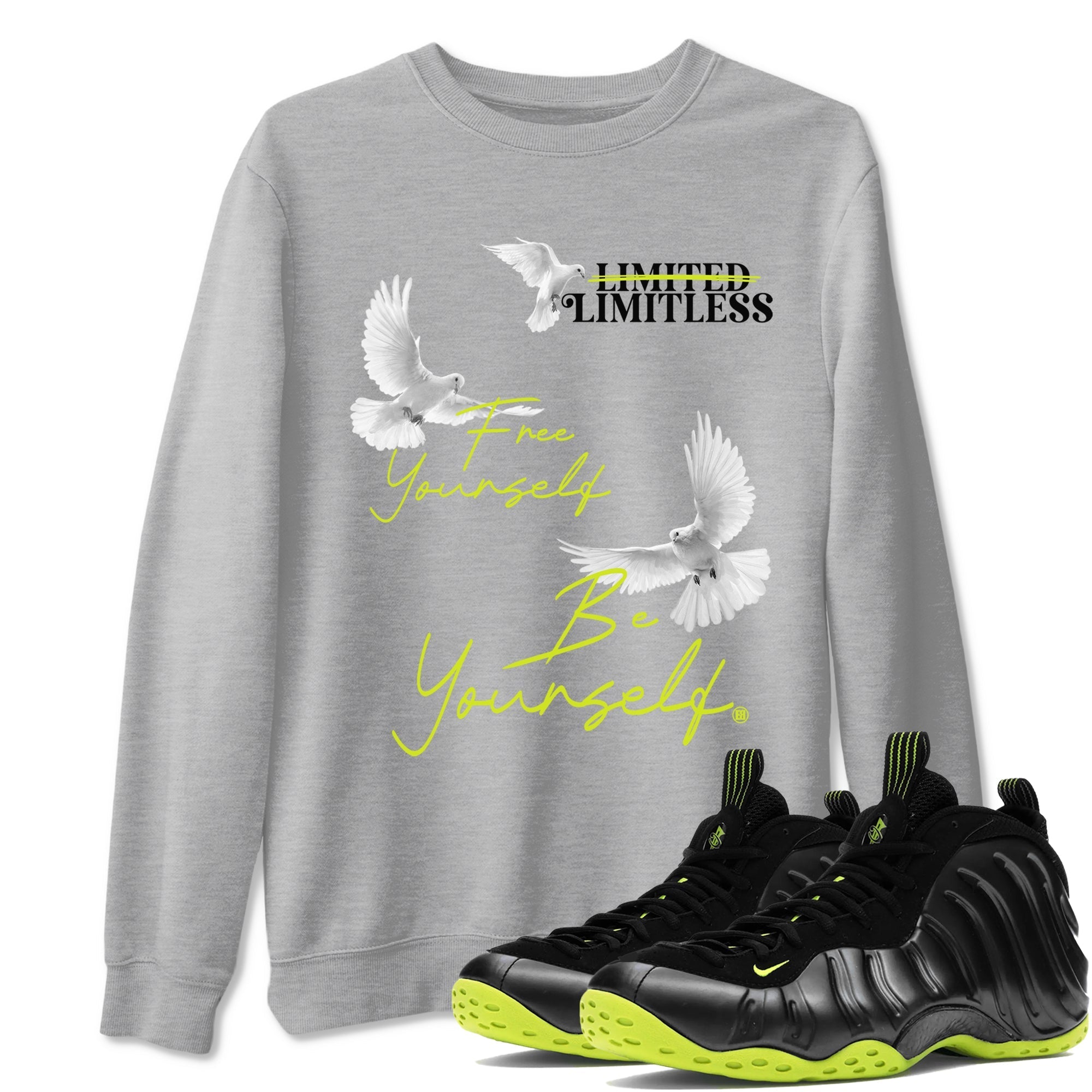 Free Yourself Be Yourself Sneaker Tees - Air Foamposite One Black Volt
