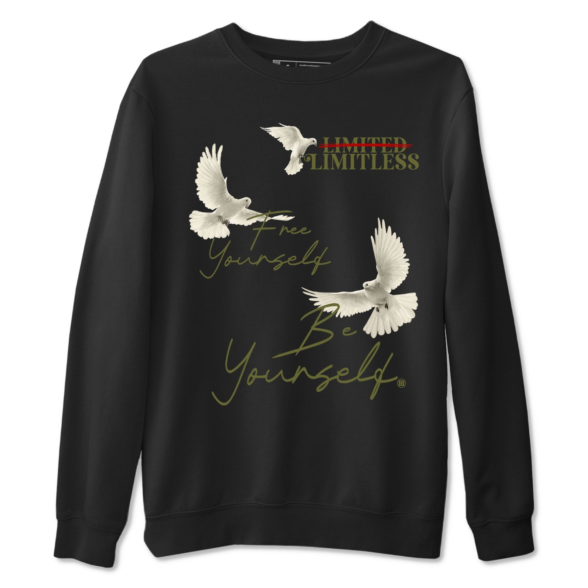 Free Yourself Be Yourself Sneaker Tees - Air Jordan 1 Travis Scott Medium Olive