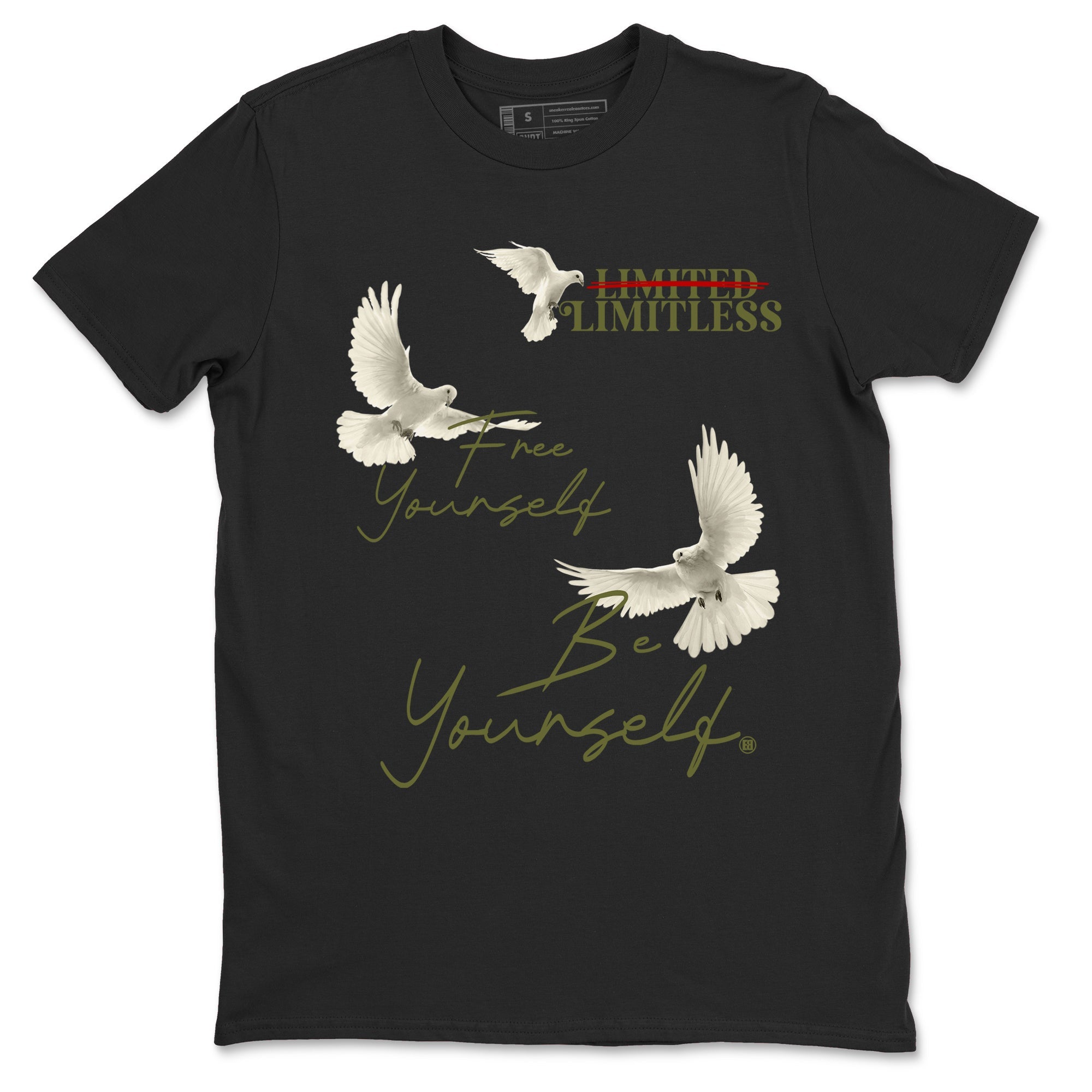 Free Yourself Be Yourself Sneaker Tees - Air Jordan 1 Travis Scott Medium Olive