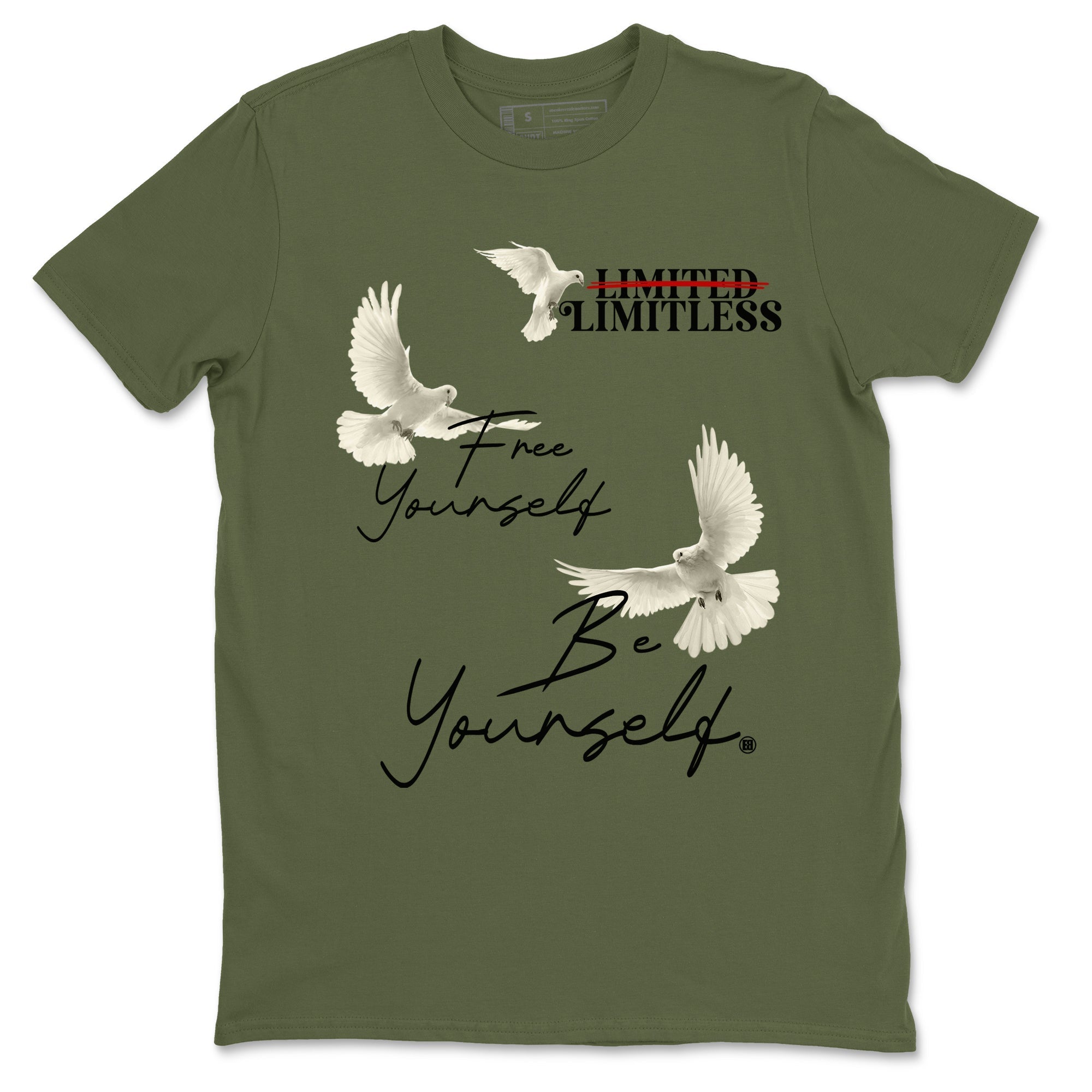Free Yourself Be Yourself Sneaker Tees - Air Jordan 1 Travis Scott Medium Olive