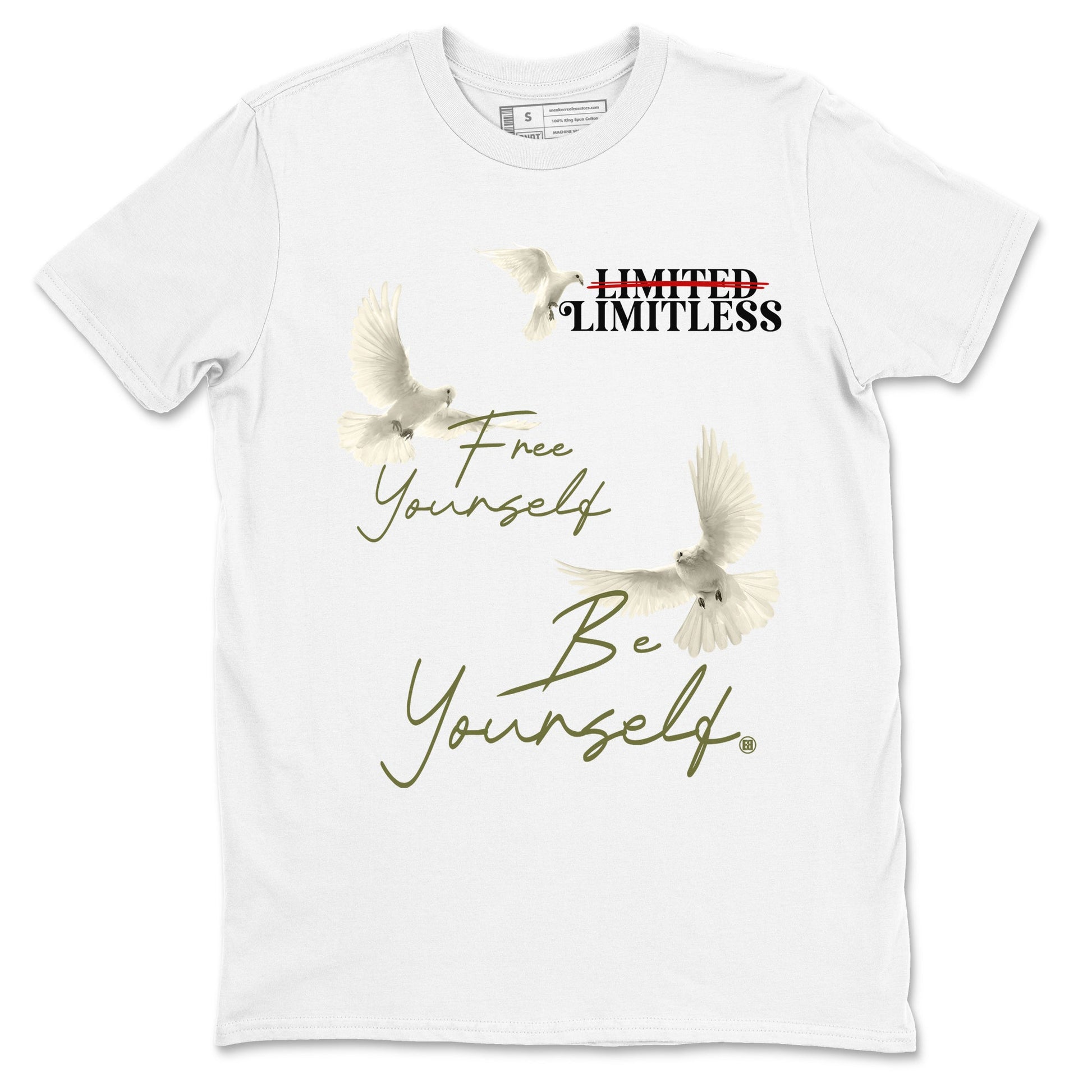 Free Yourself Be Yourself Sneaker Tees - Air Jordan 1 Travis Scott Medium Olive