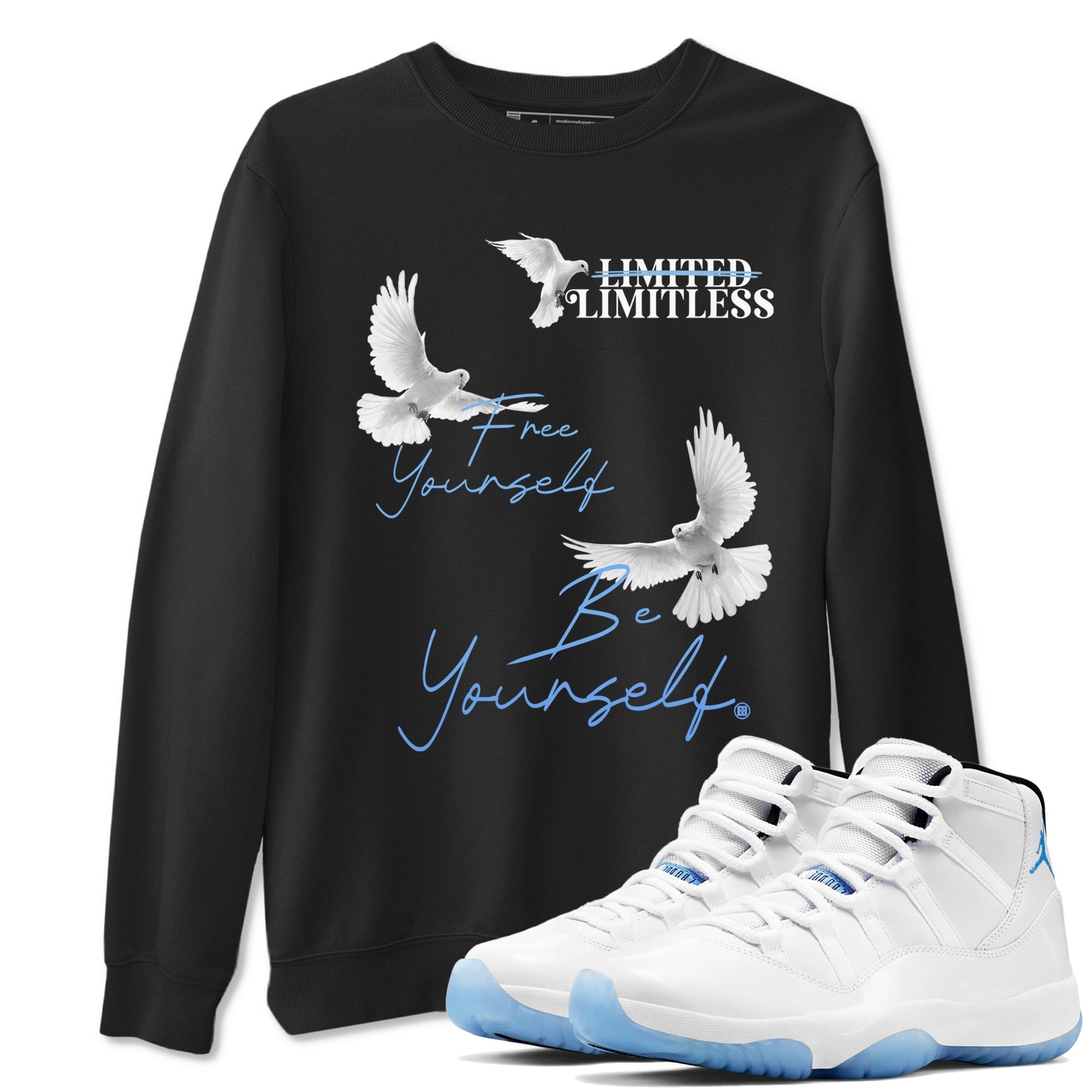 Free Yourself Be Yourself Sneaker Tees - Air Jordan 11 Legend Blue