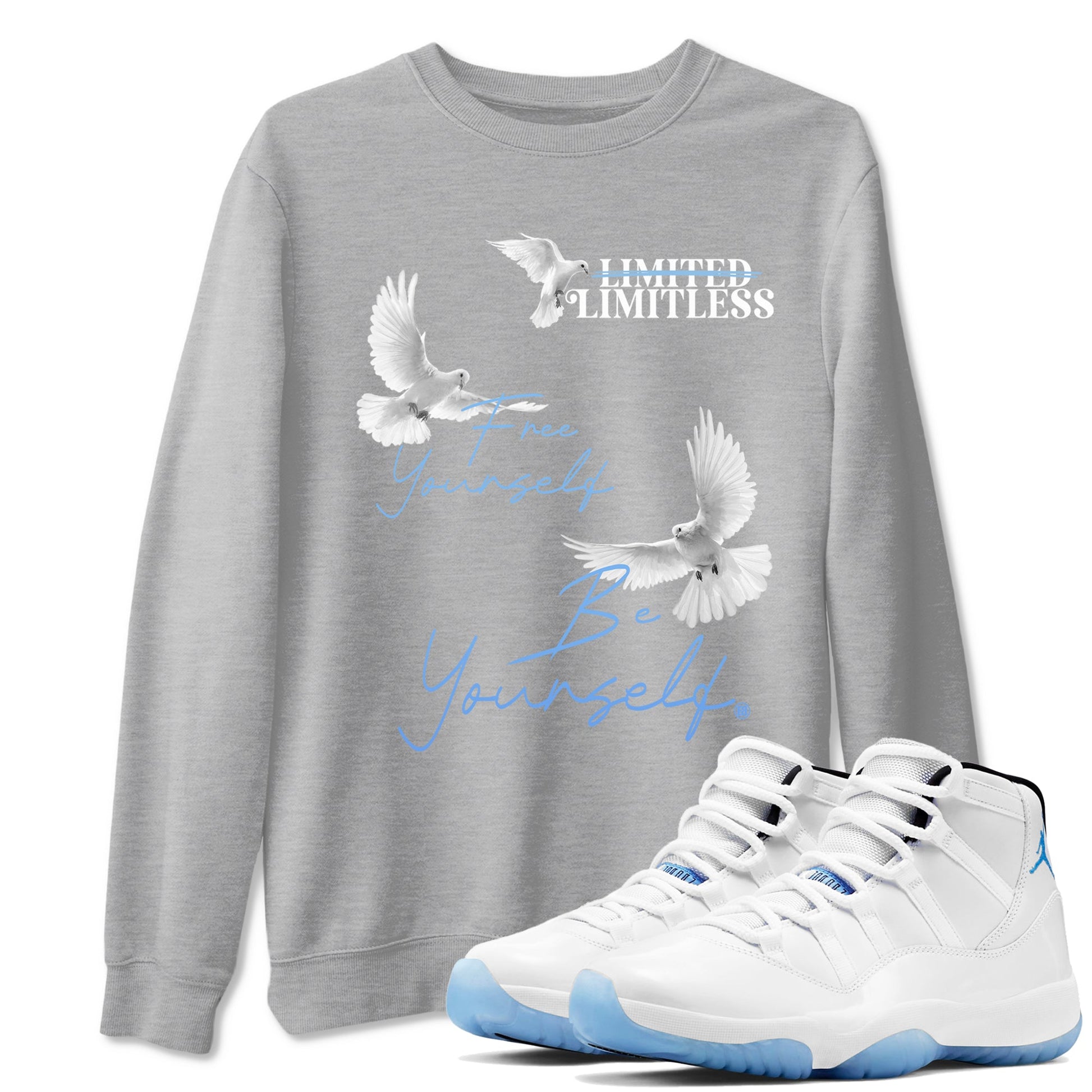 Free Yourself Be Yourself Sneaker Tees - Air Jordan 11 Legend Blue