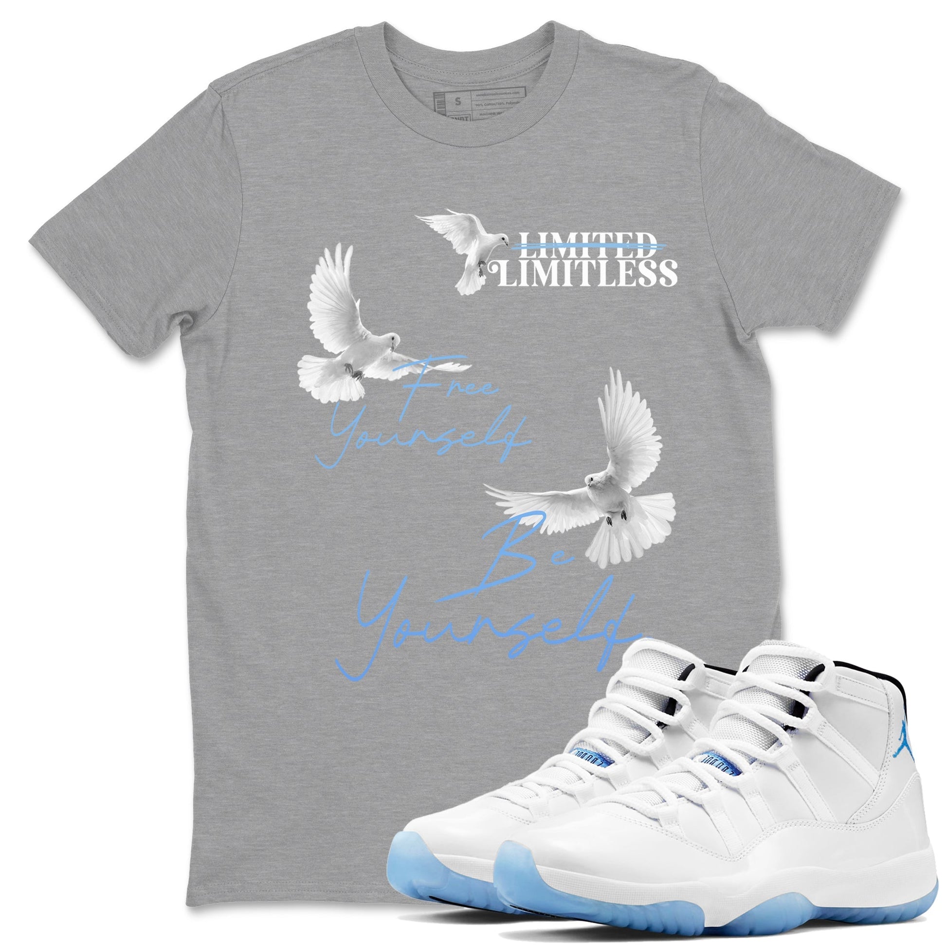 Free Yourself Be Yourself Sneaker Tees - Air Jordan 11 Legend Blue